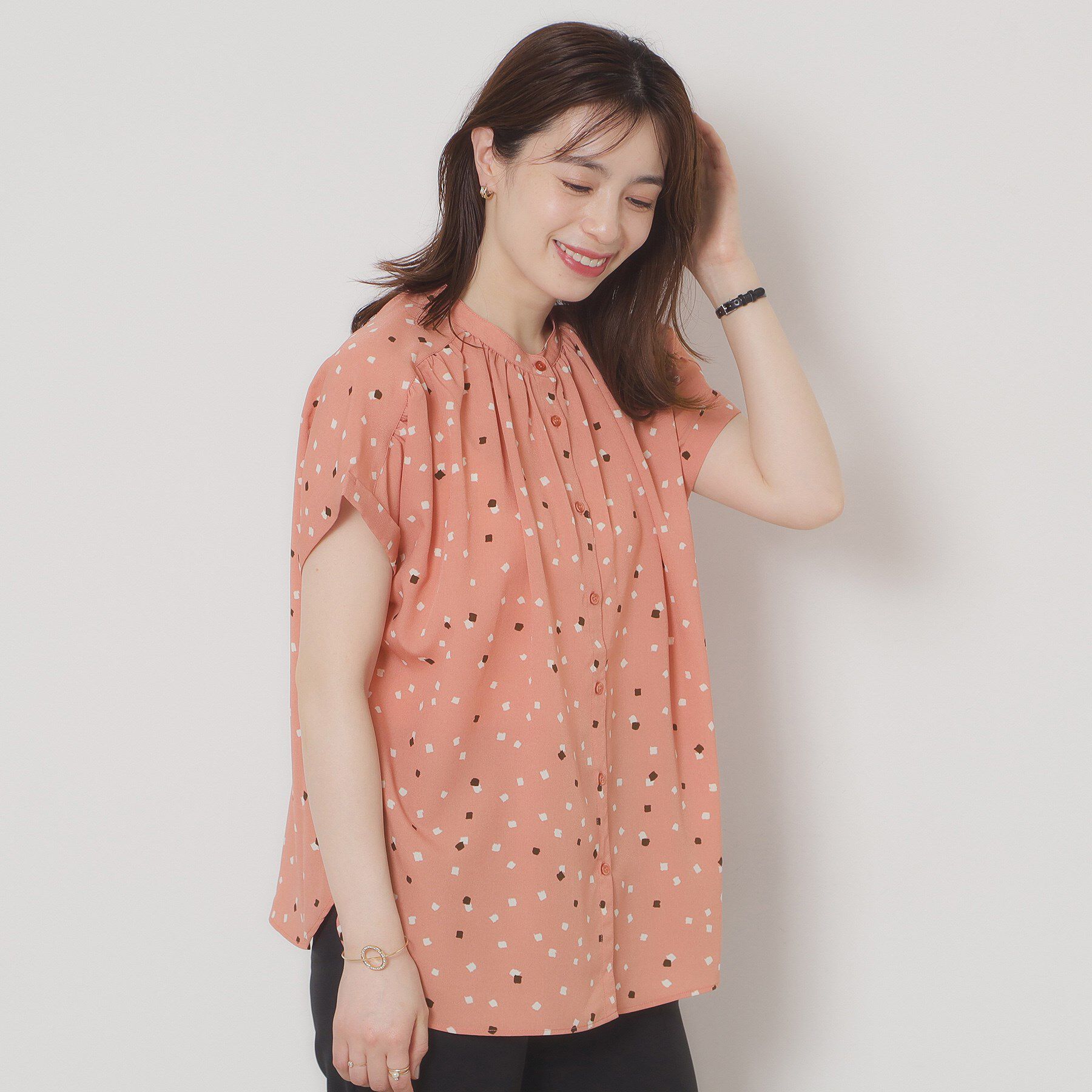 ITS&rsquo;DEMO「【手洗い可】キカドットブラウス」|シャツ・ブラウス|