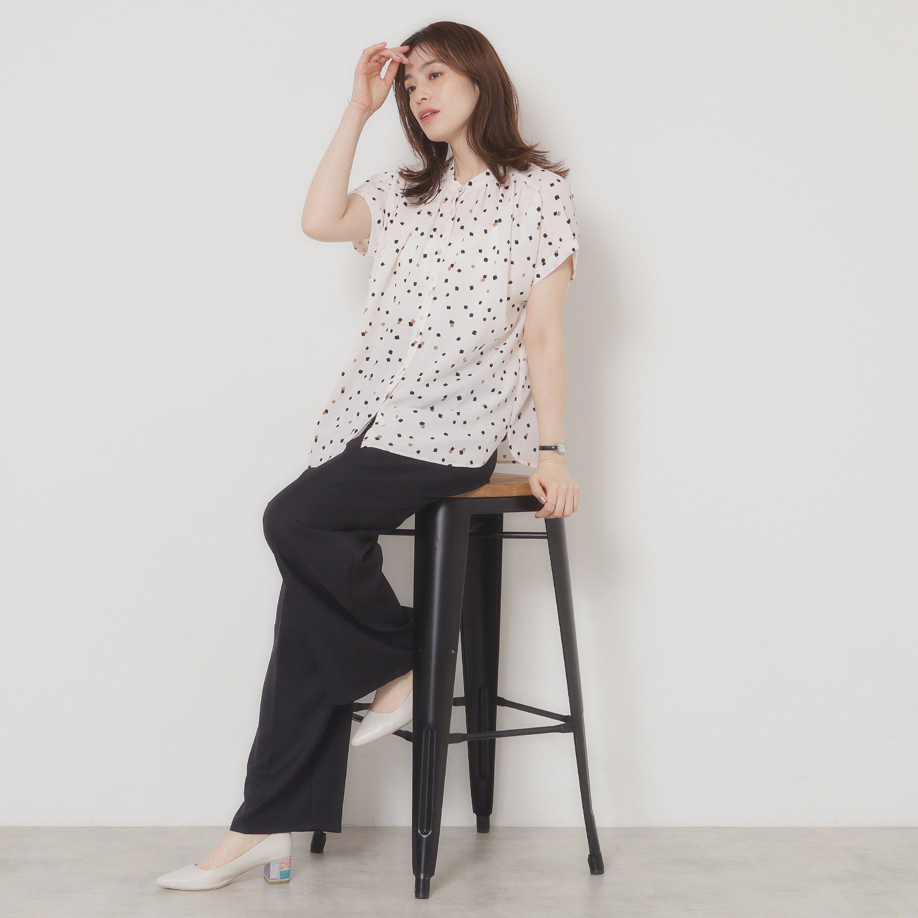 ITS&rsquo;DEMO「【手洗い可】キカドットブラウス」|シャツ・ブラウス|