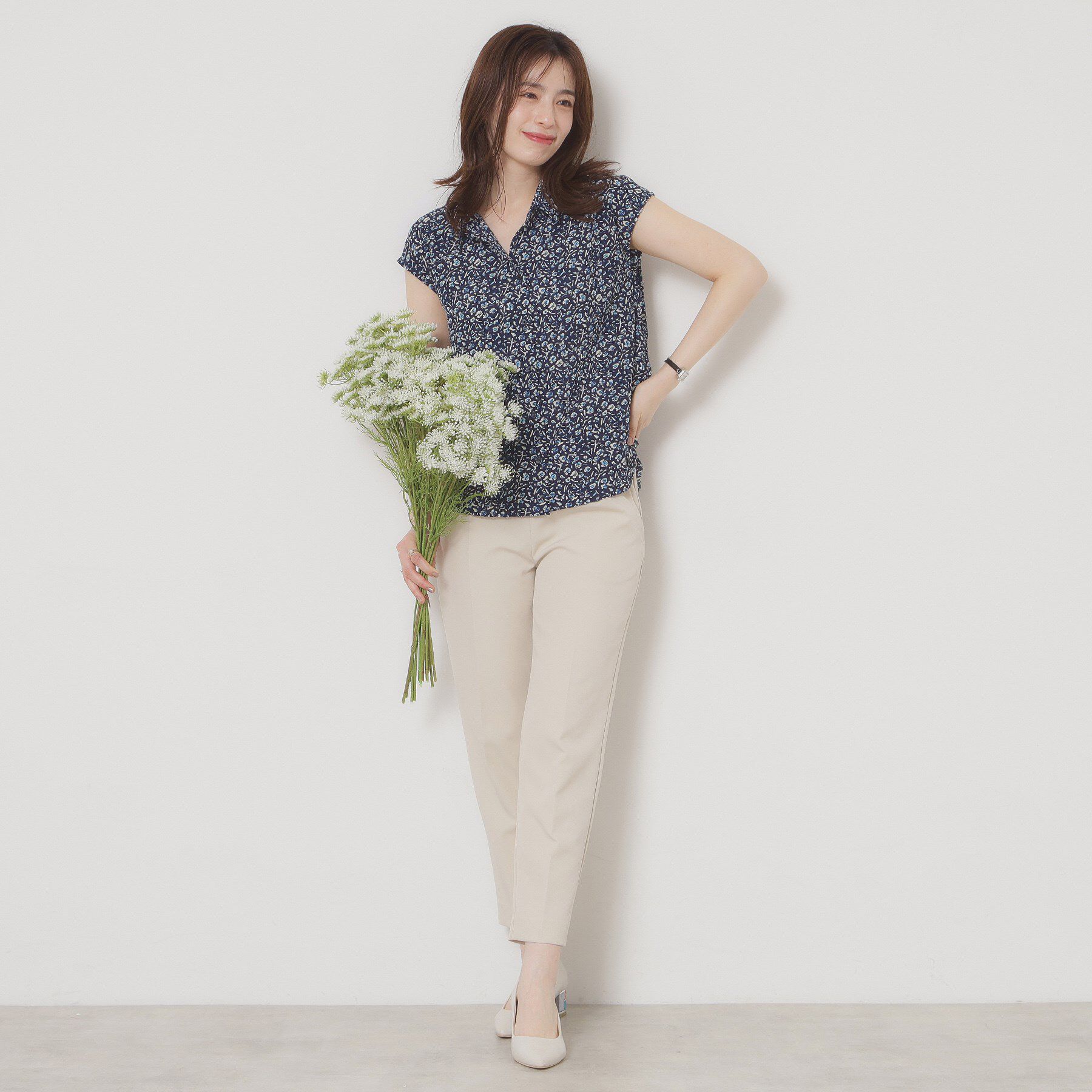 ITS&rsquo;DEMO「【洗濯機OK】シャーリング小花ブラウス」|シャツ・ブラウス|