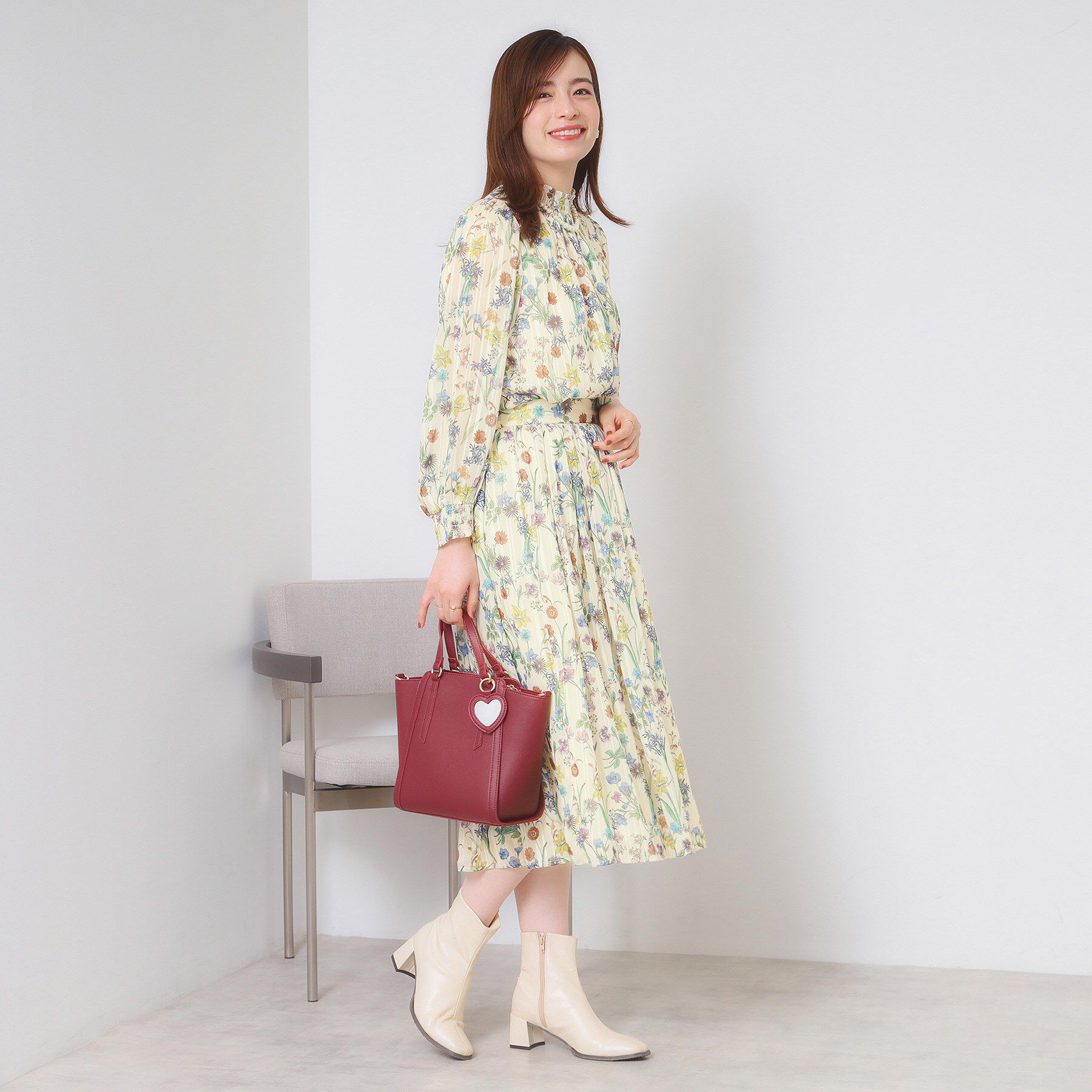 ITS&rsquo;DEMO「【手洗い可／セットアップ可】ラメストライプ花柄ブラウス」|シャツ・ブラウス|