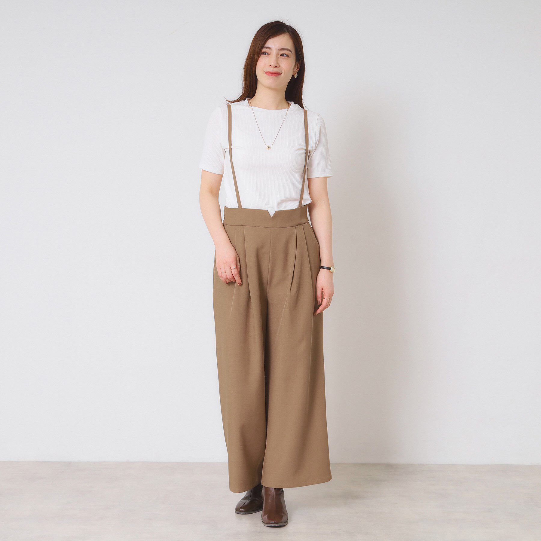 ITS&rsquo;DEMO「【手洗い可／セットアップ可】サス付きワイドパンツ」|その他|