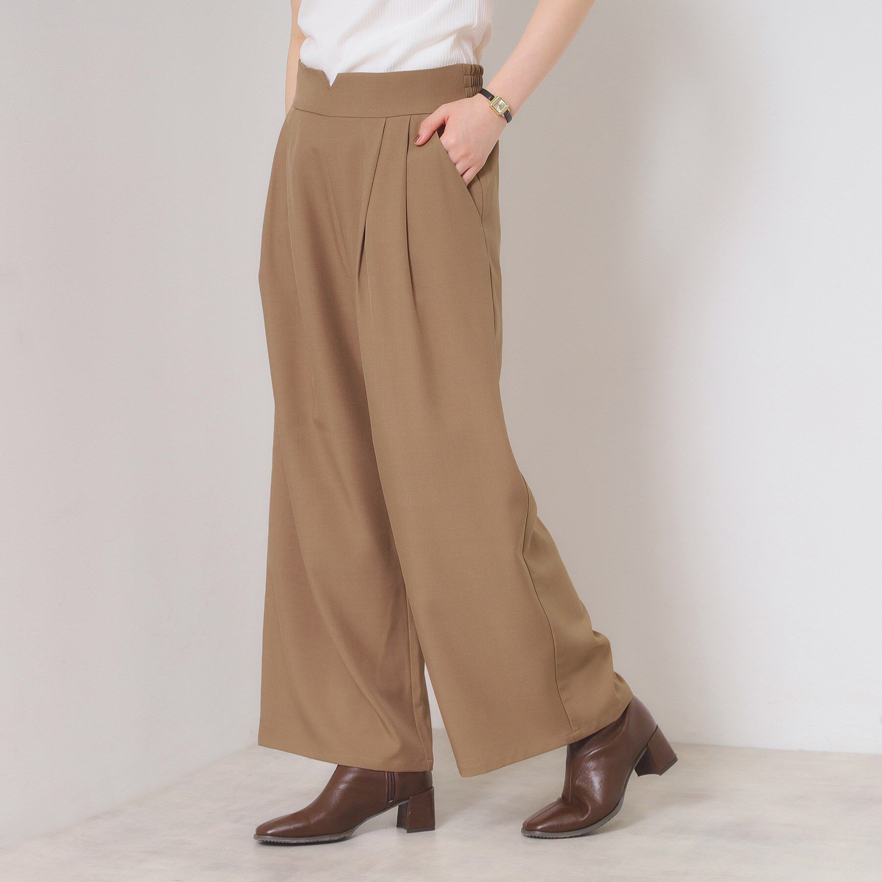 ITS&rsquo;DEMO「【手洗い可／セットアップ可】サス付きワイドパンツ」|その他|