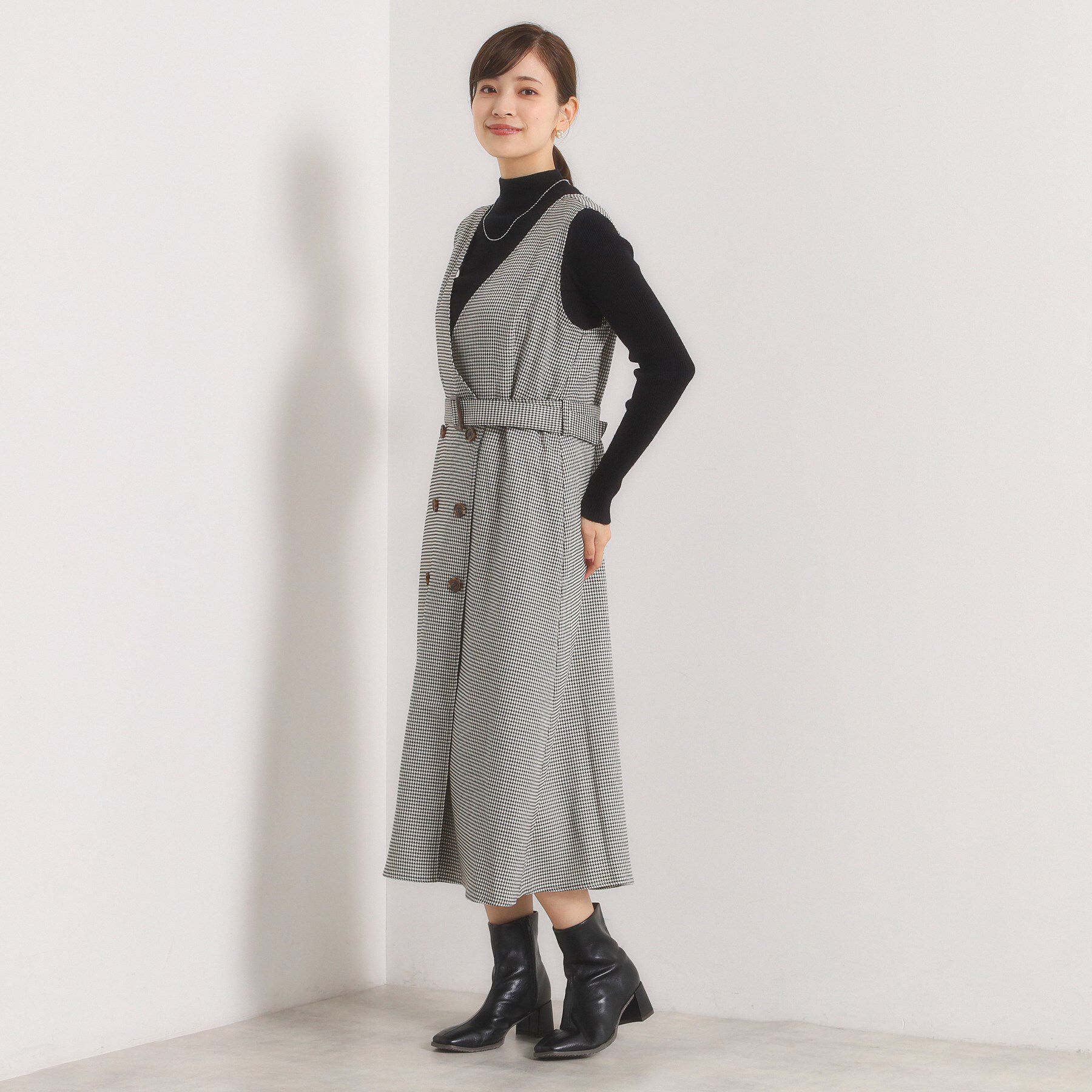 ITS&rsquo;DEMO「【手洗い可】チェック柄ジャンスカ」|ワンピース|