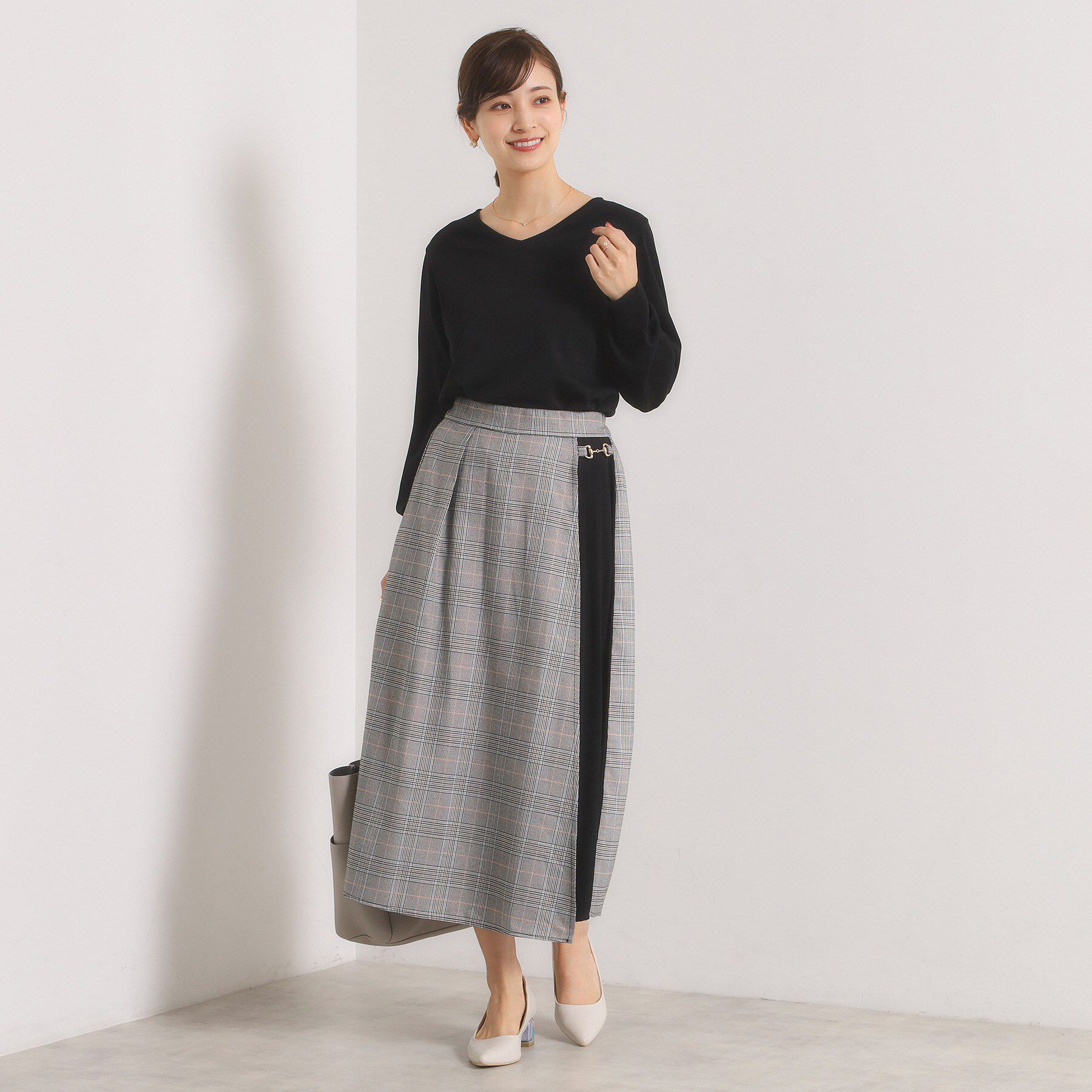 ITS&rsquo;DEMO「【手洗い可】チェック切替ガウチョパンツ」|その他|