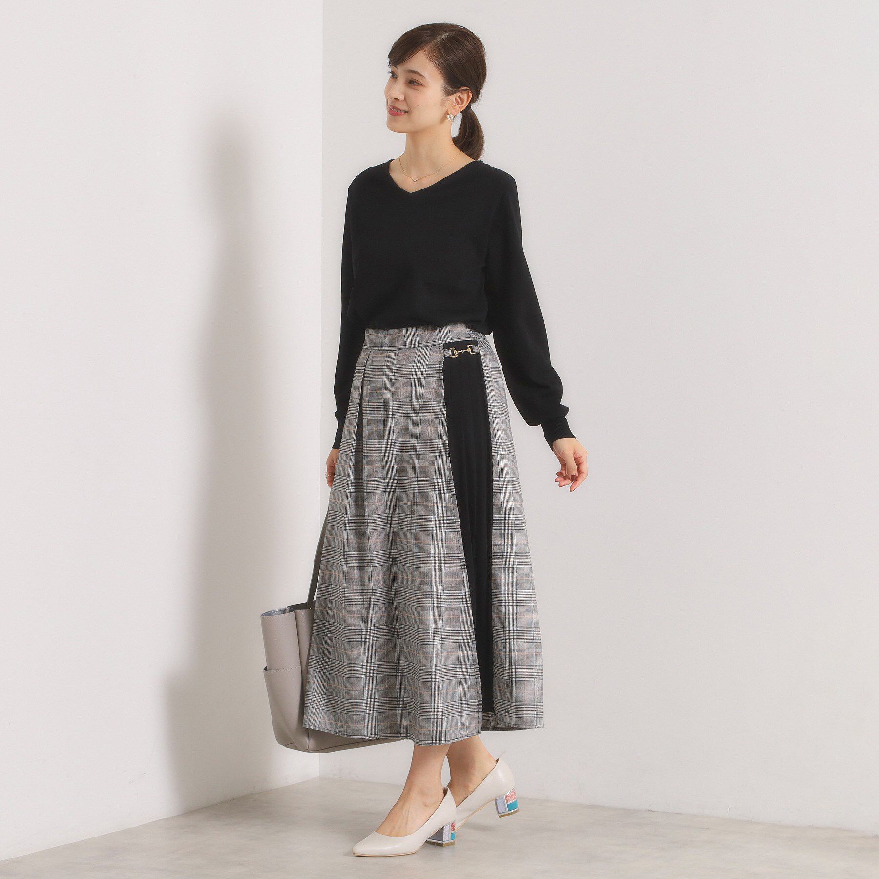 ITS&rsquo;DEMO「【手洗い可】チェック切替ガウチョパンツ」|その他|