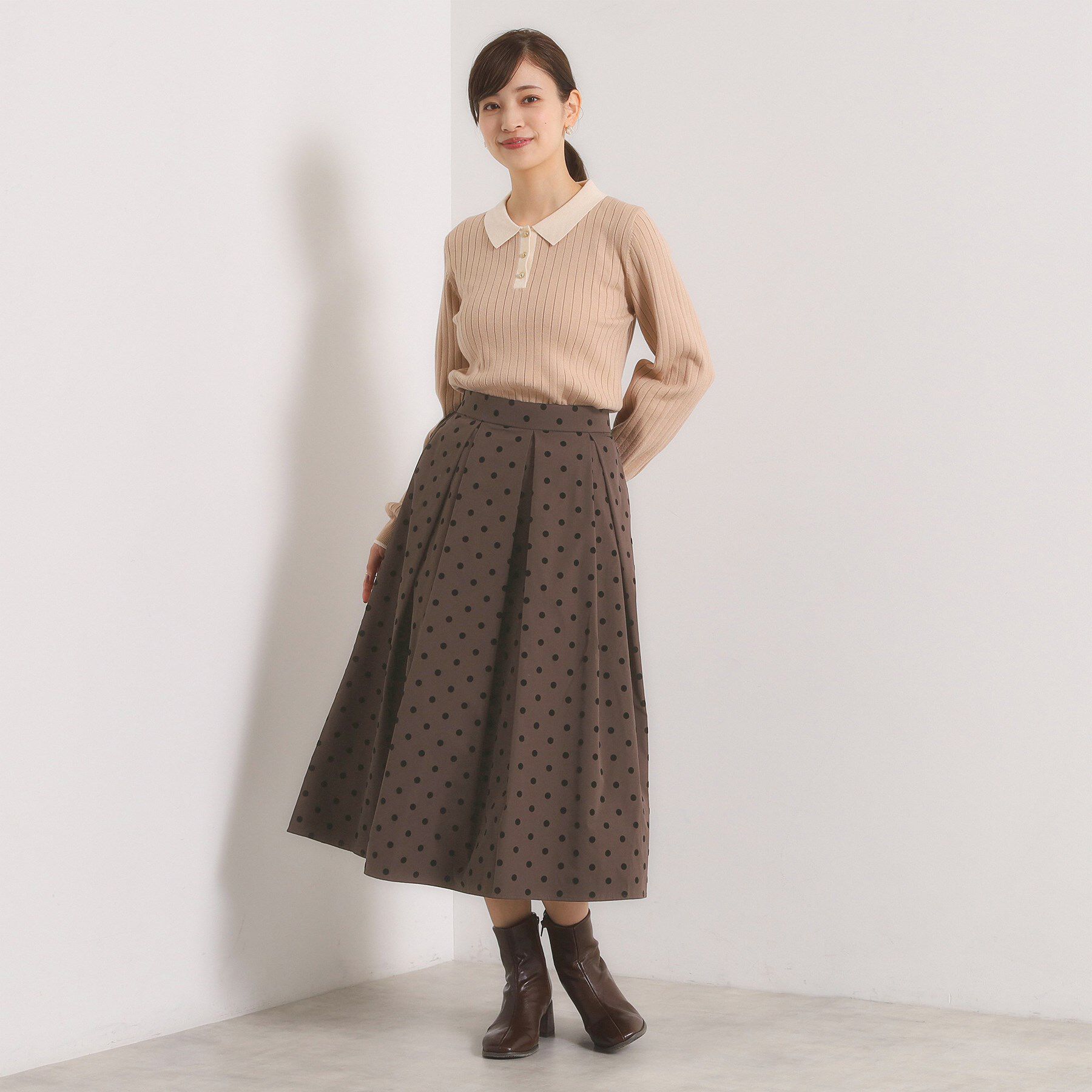 ITS&rsquo;DEMO「【手洗い可】フロッキードットスカート」|スカート|
