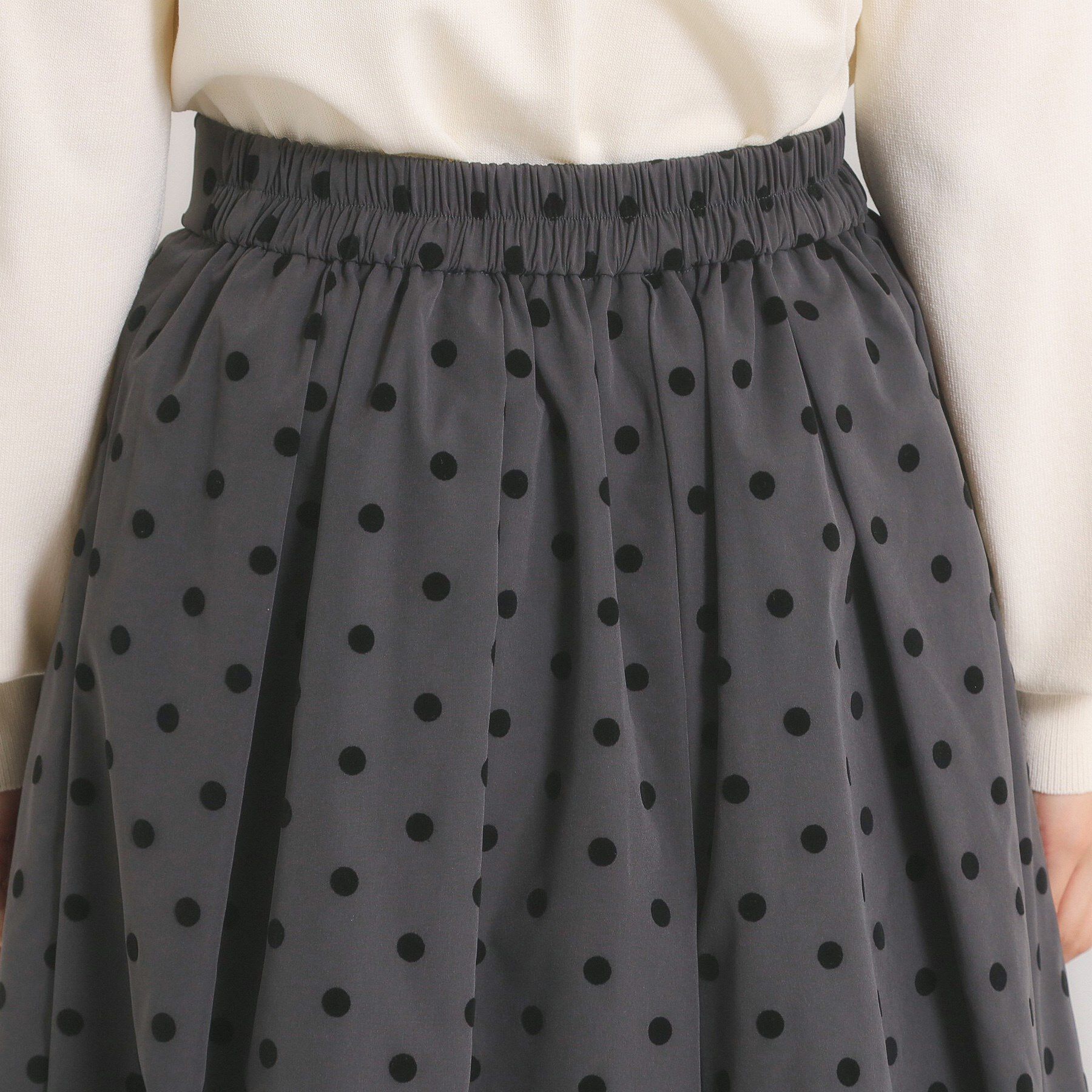 ITS&rsquo;DEMO「【手洗い可】フロッキードットスカート」|スカート|