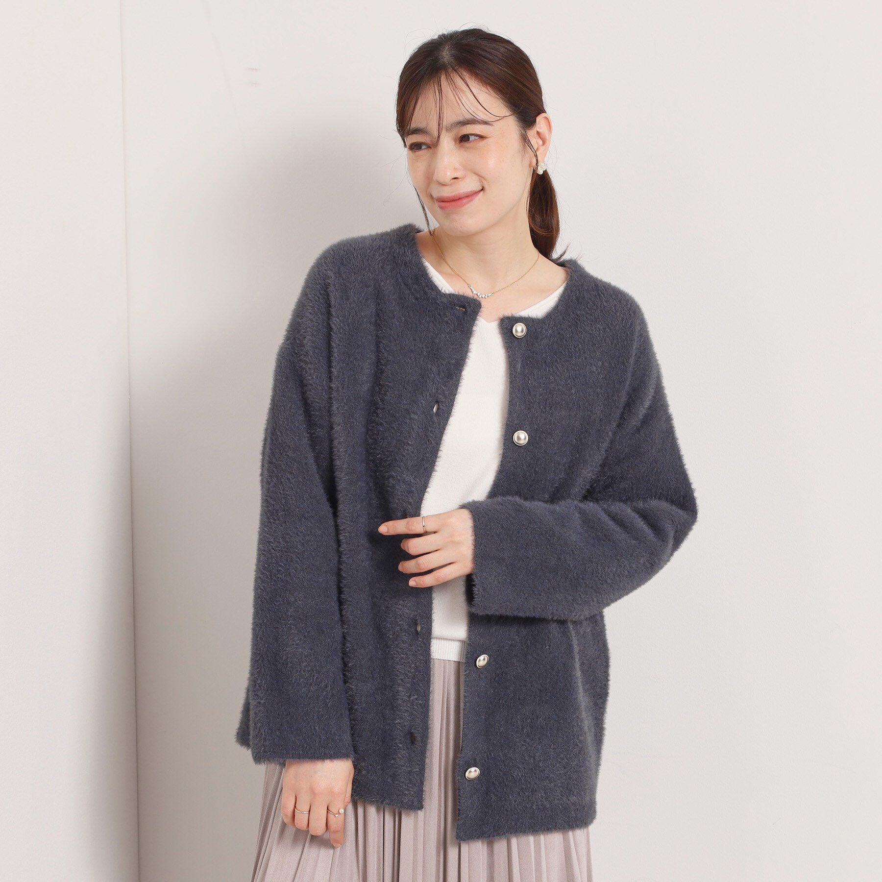 ITS&rsquo;DEMO「【手洗い可】フェザーWフェイスコーディガン」|カーディガン|チャコールグレー(0