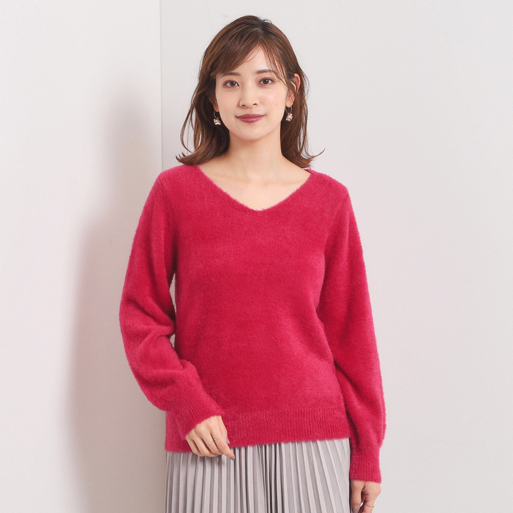 ITS&rsquo;DEMO「【手洗い可】フェザーヤーンVネックニット」|ニット・セーター|