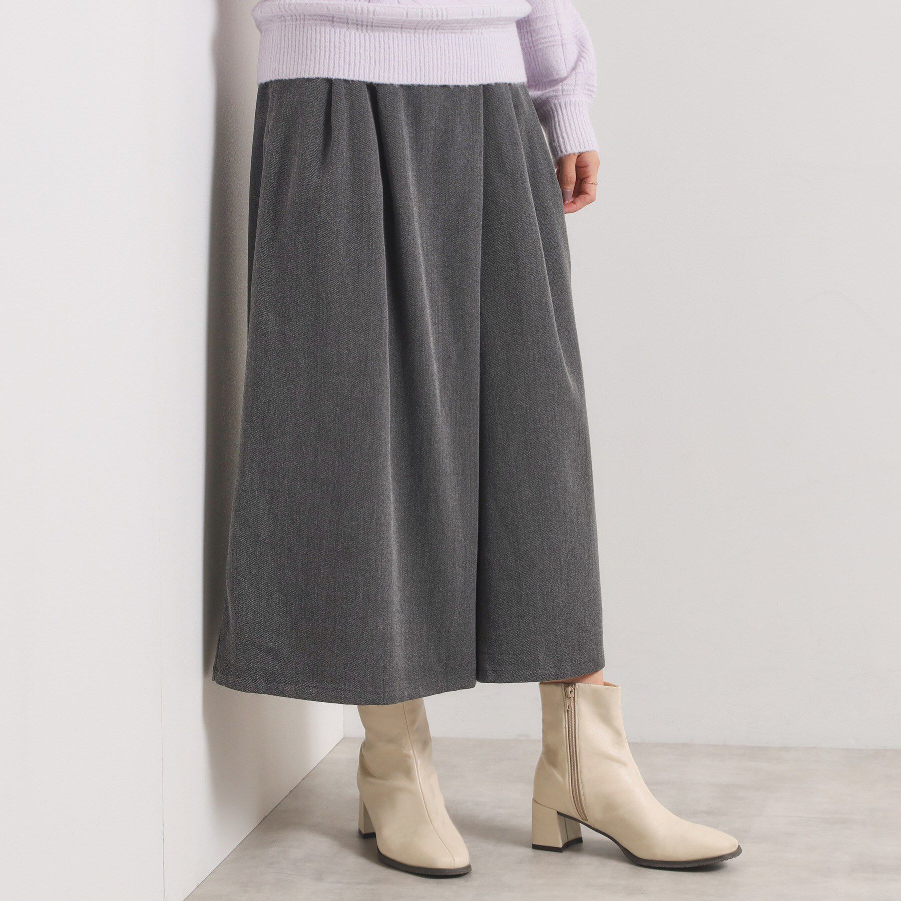 ITS&rsquo;DEMO「【手洗い可／ウエストゴム】ヘリンボーンスカンツ」|その他|