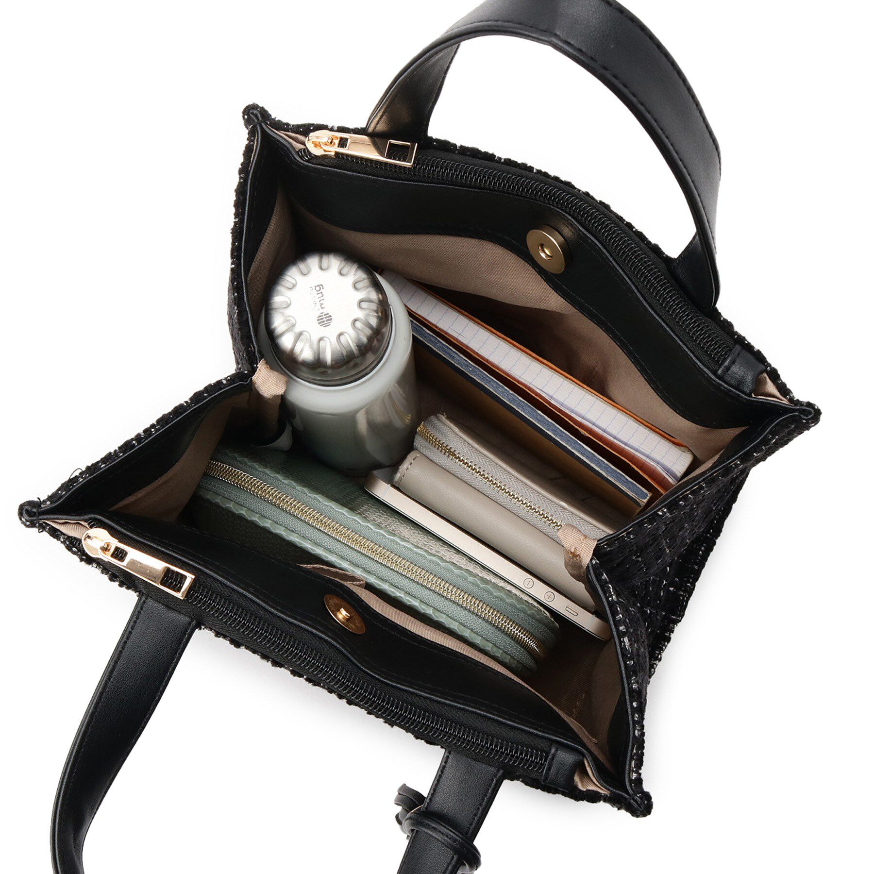 ITS&rsquo;DEMO「ツイードタッセルミニトート」|ハンドバッグ|