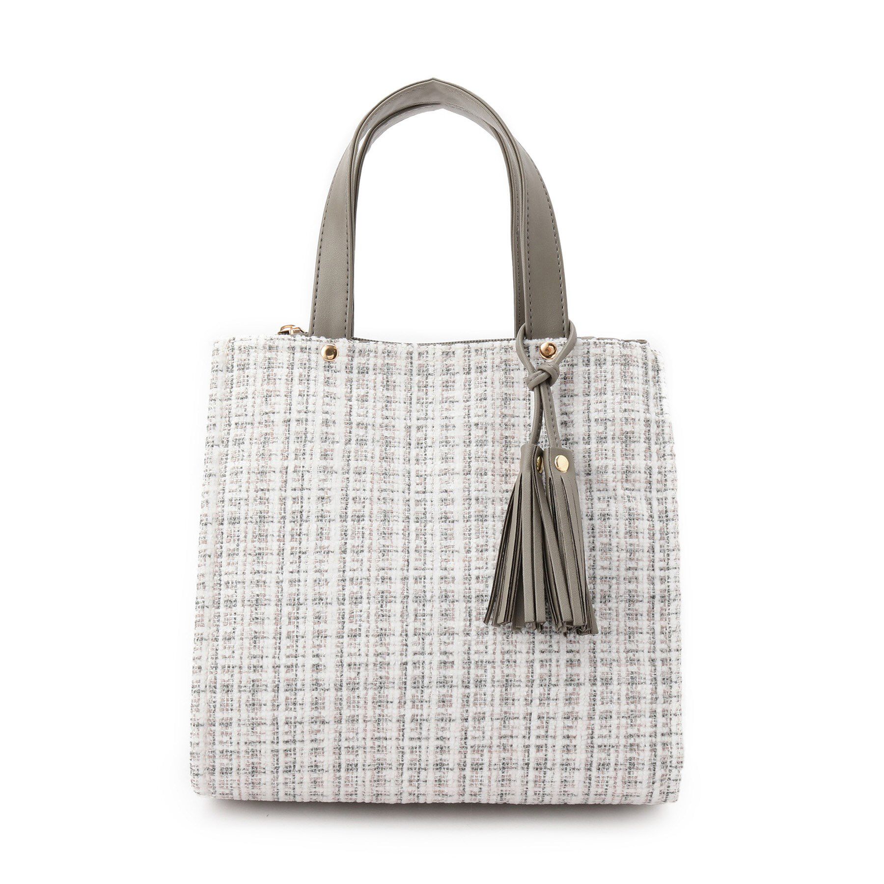 ITS&rsquo;DEMO「ツイードタッセルミニトート」|ハンドバッグ|