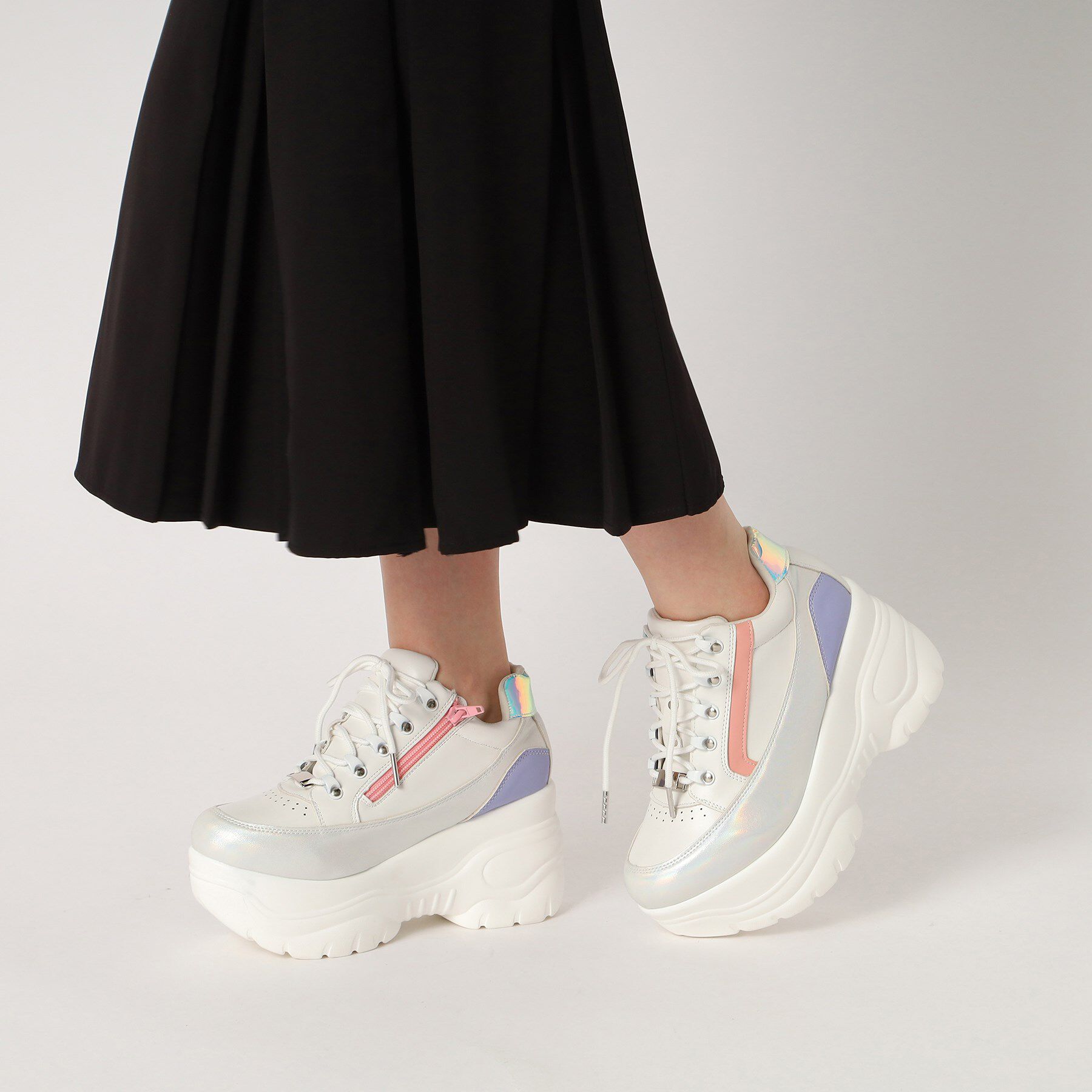 csT&P「＼脱ぎ履きしやすい／ファスナー付厚底スニーカー」|スニーカー|