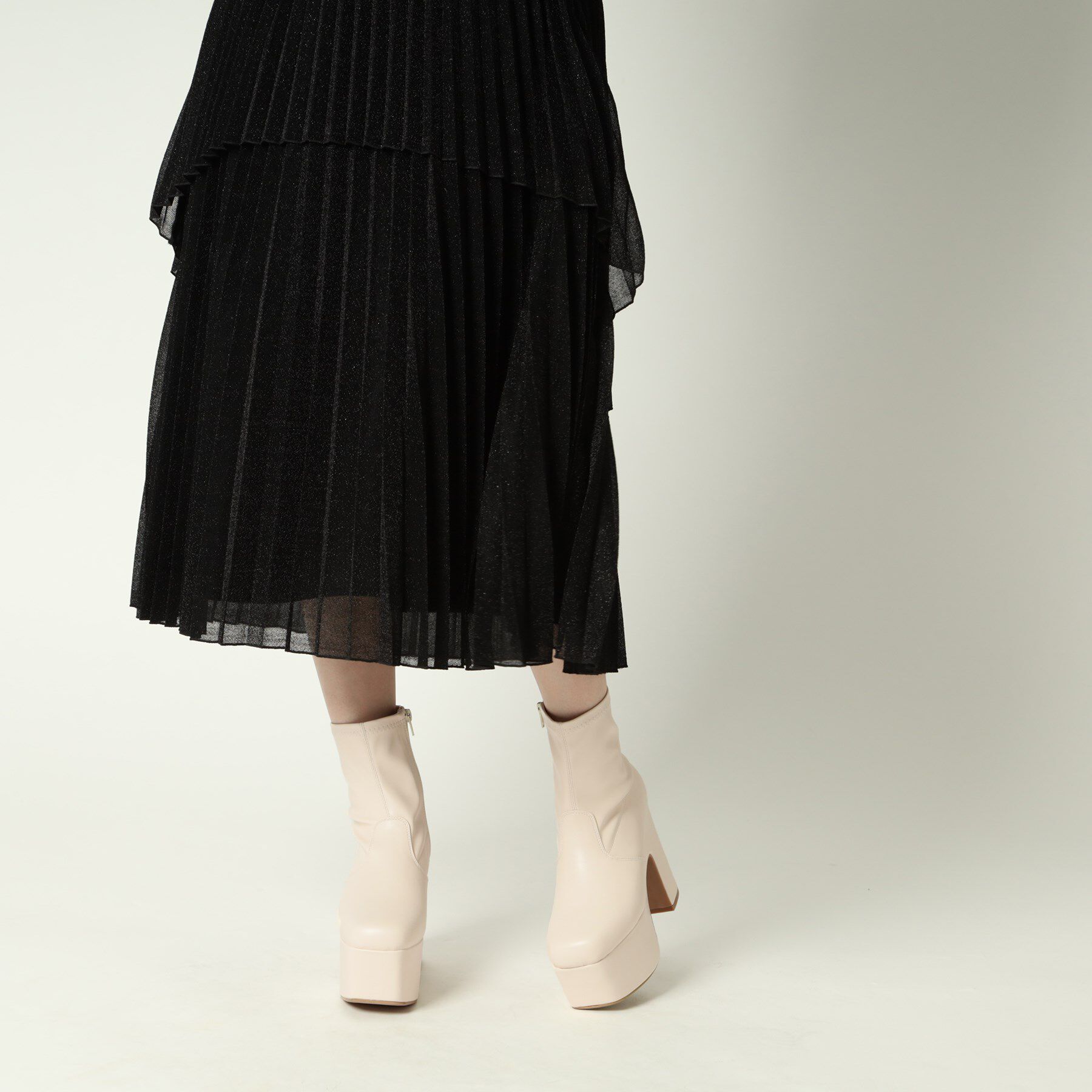 csT&P「スクウェアヒールストレッチブーツ」|ショートブーツ|