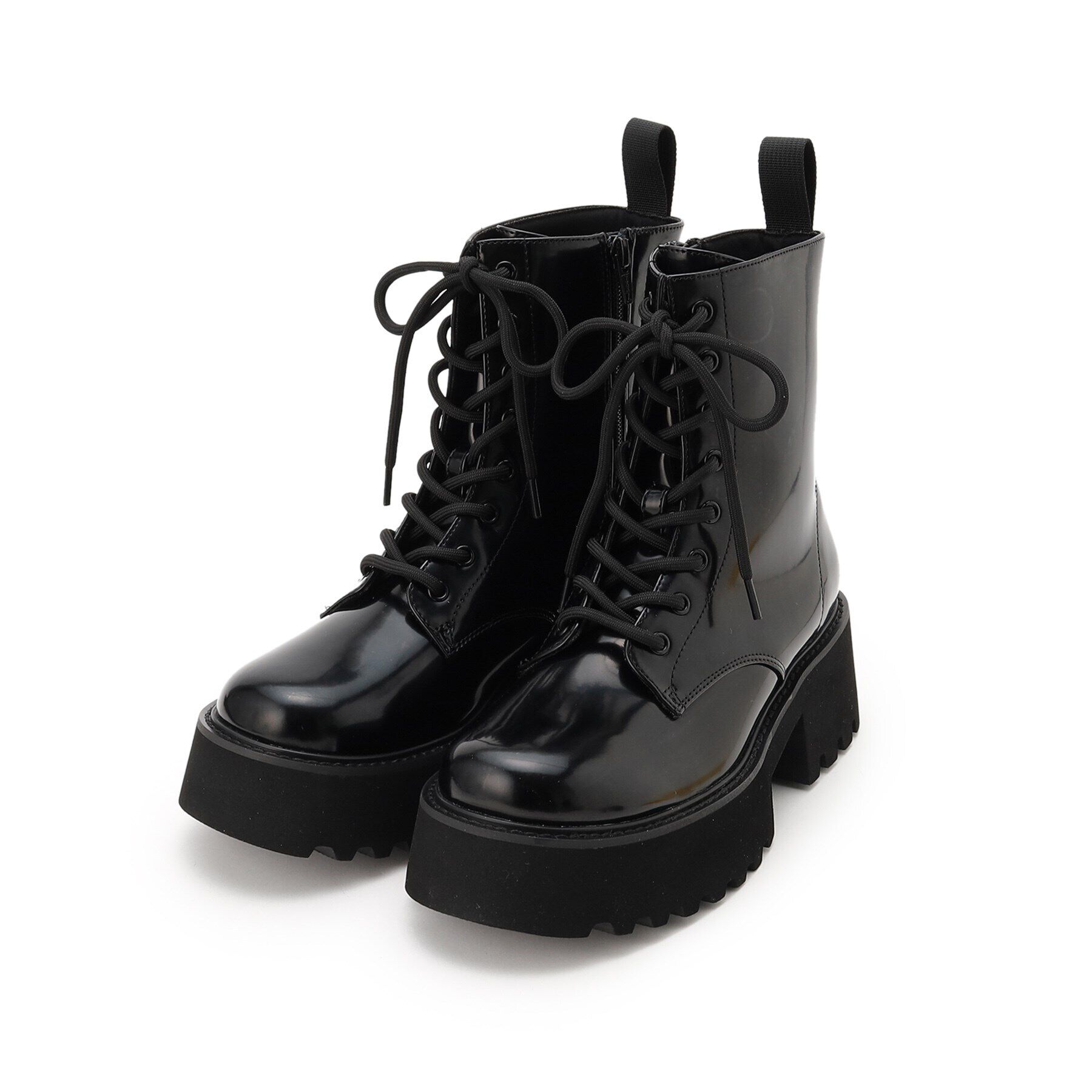 ESPERANZA「レースアップレインブーツ」|ショートブーツ|ﾌﾞﾗｯｸ(019)