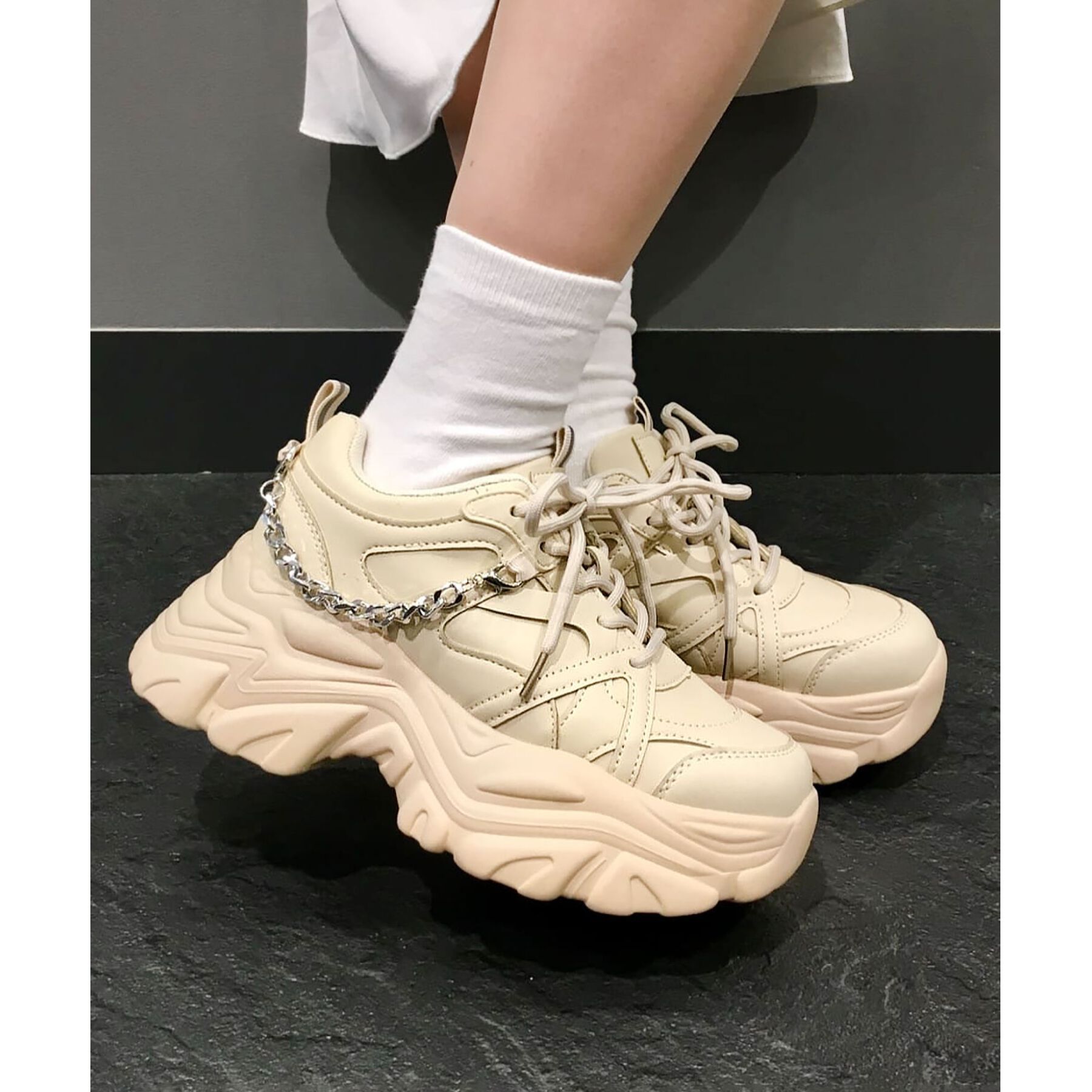 csT&P「【2WAYチェーン付き】軽量ボリュームソール厚底スニーカー」|スニーカー|