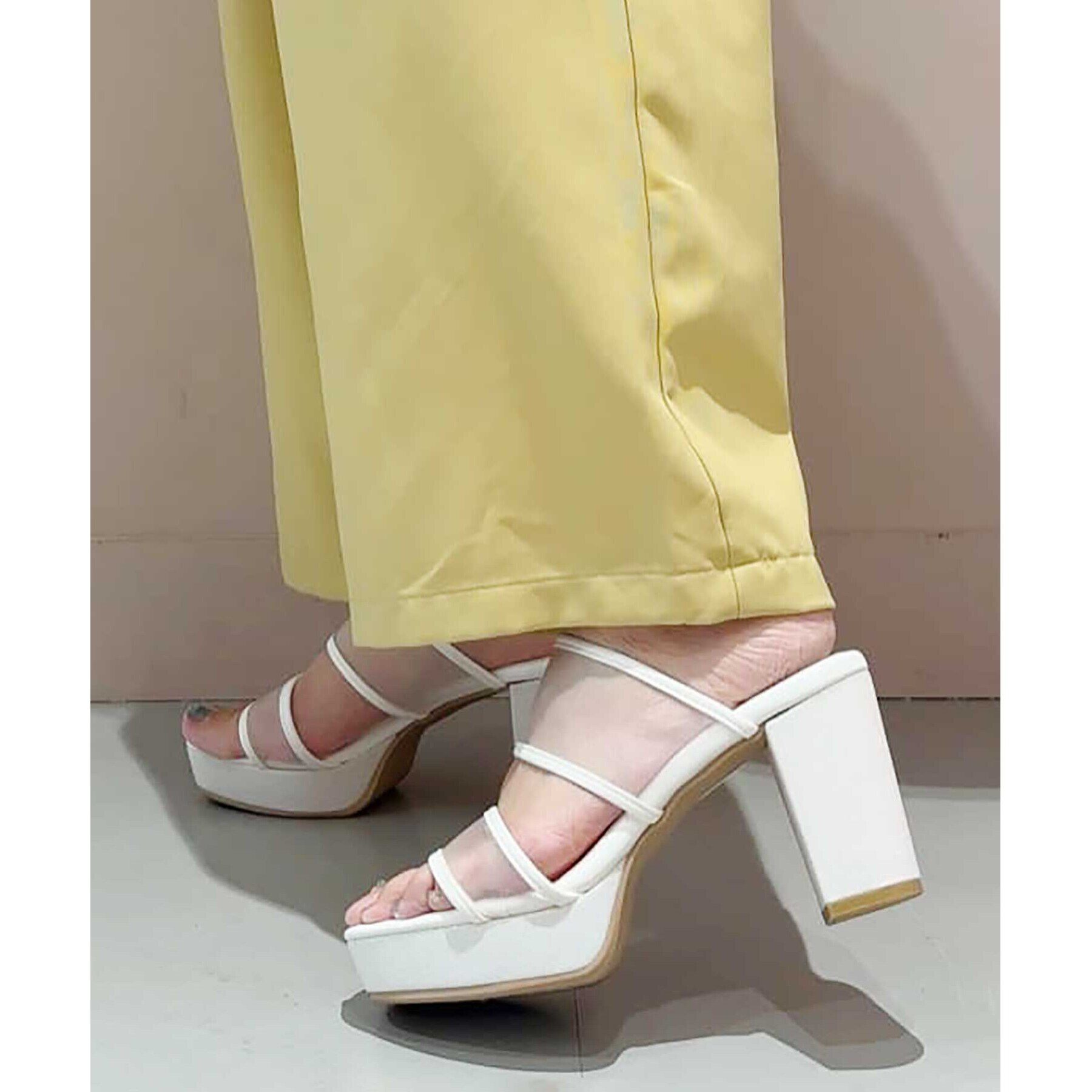 ESPERANZA「ダブルベルトラメ厚底ミュールサンダル 24SS」|サンダル|