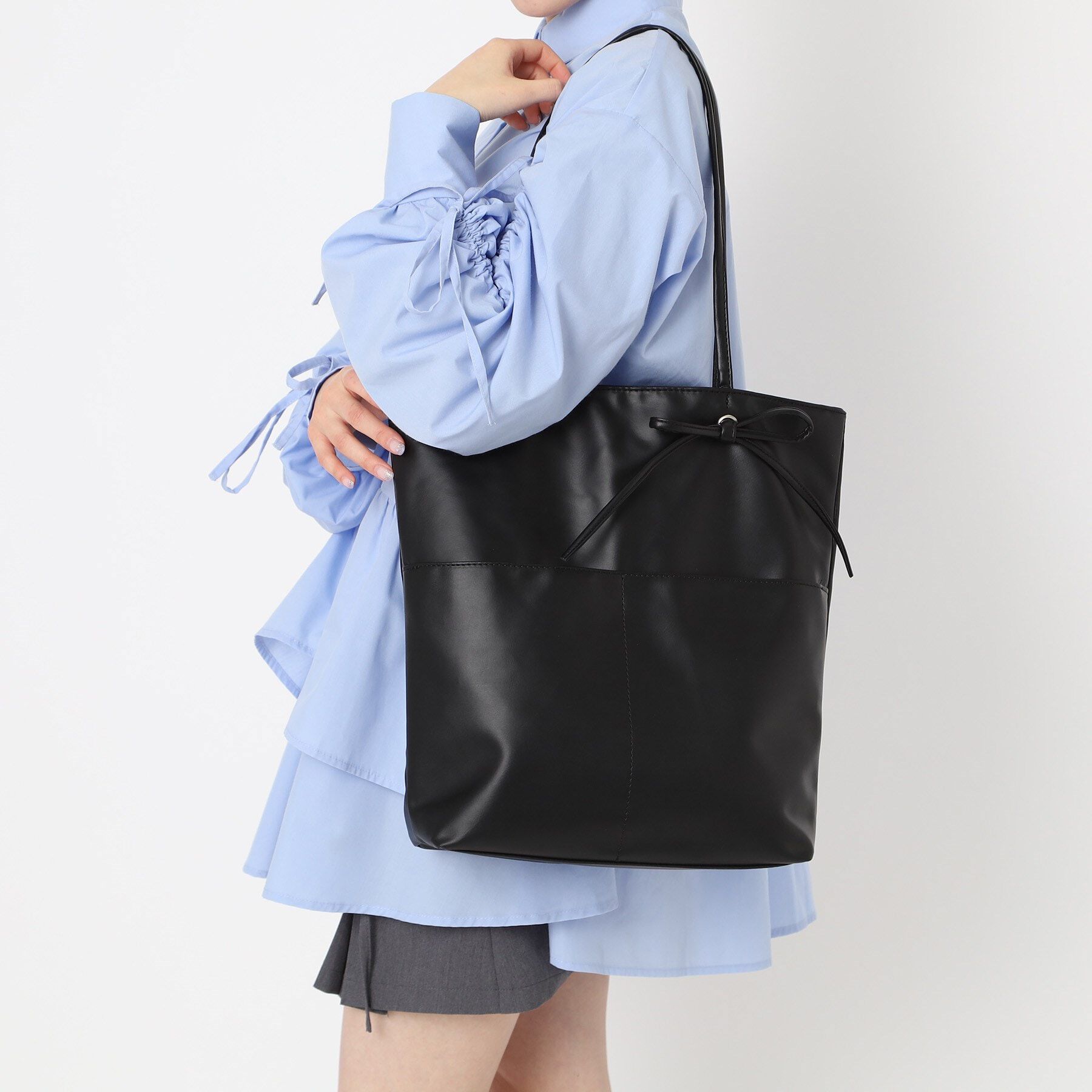 Ober Tashe「合皮リボンモチーフA4トート」|トートバッグ|