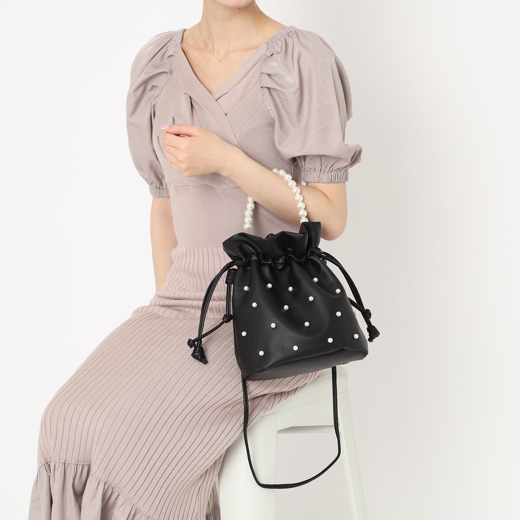 Ober Tashe「パール調巾着2WAYショルダー」|ショルダー・メッセンジャー|