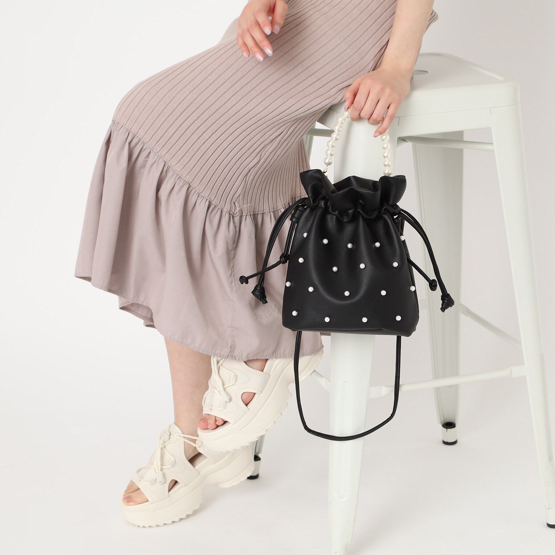 Ober Tashe「パール調巾着2WAYショルダー」|ショルダー・メッセンジャー|