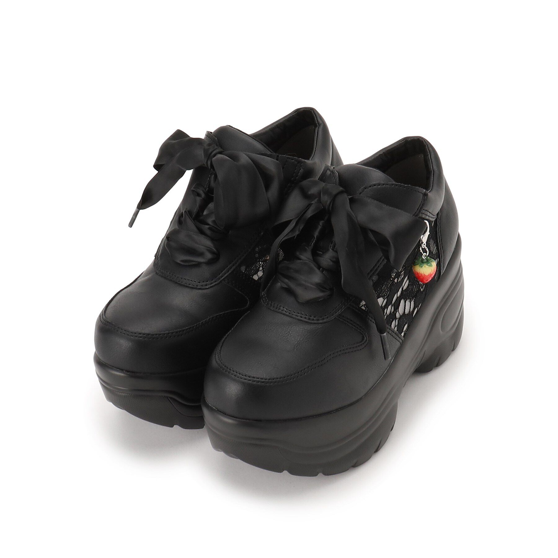 csT&P「取り外し自由♪マルチWAY厚底レースイチゴチャームスニーカー」|スニーカー|