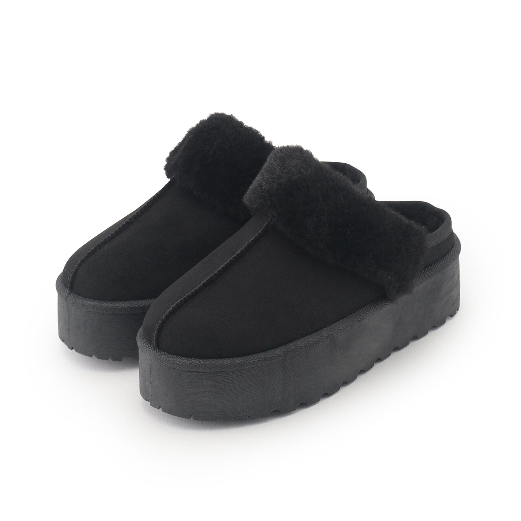 csT&P「厚底ムートンサンダル」|サンダル|ﾌﾞﾗｯｸ(119)