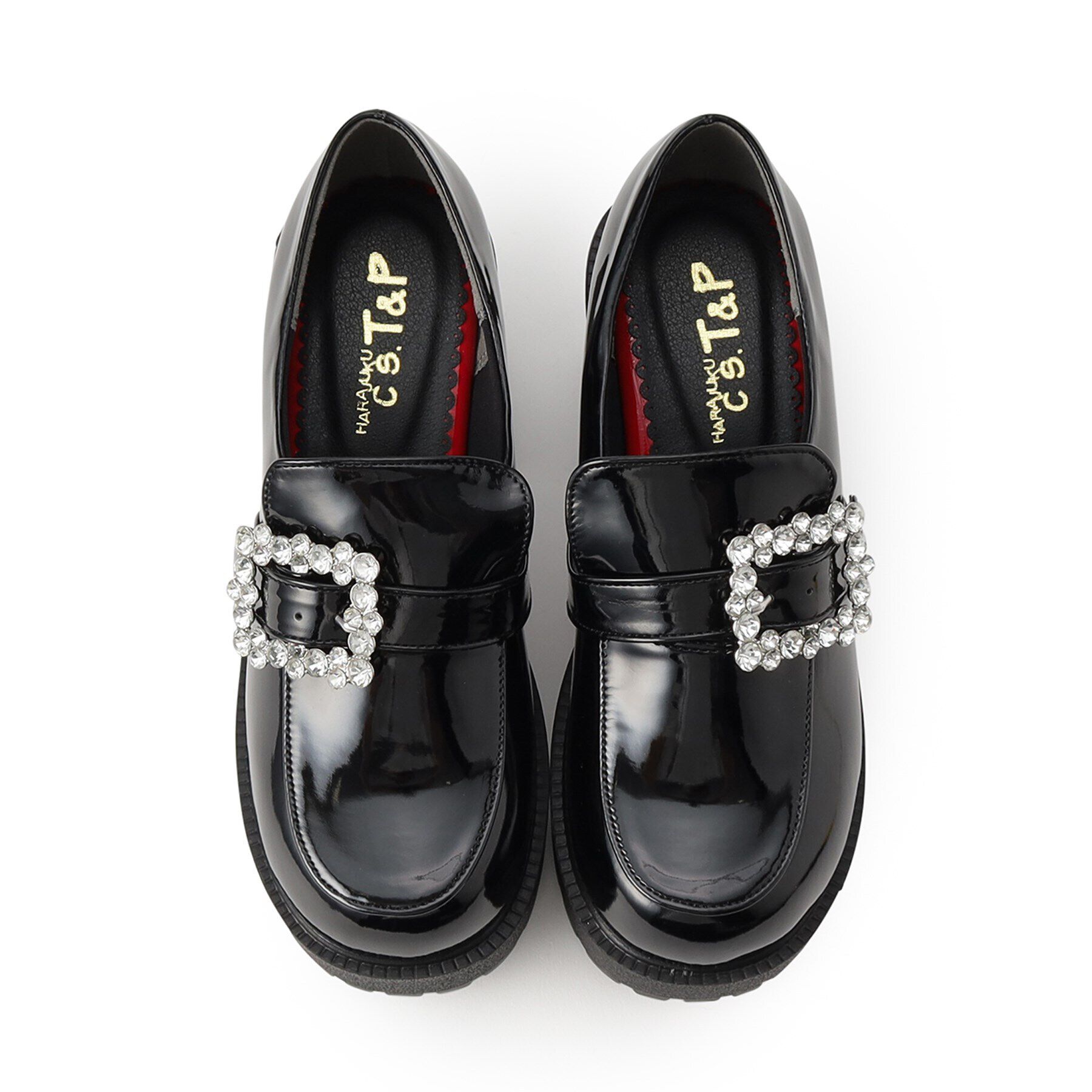 csT&P「厚底キラキラストーンバックル ローファーパンプス」|パンプス|