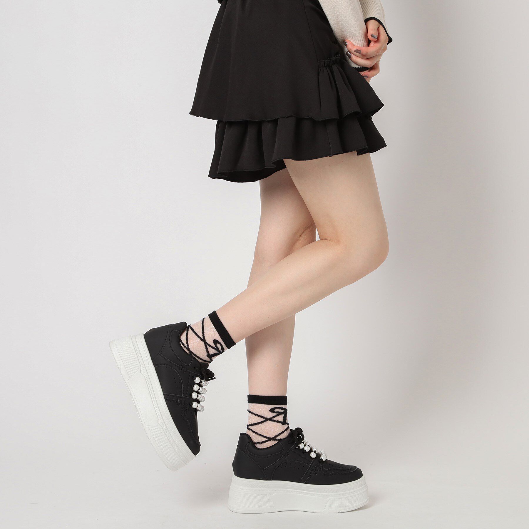 csT&P「厚底パール調付きスニーカー」|スニーカー|