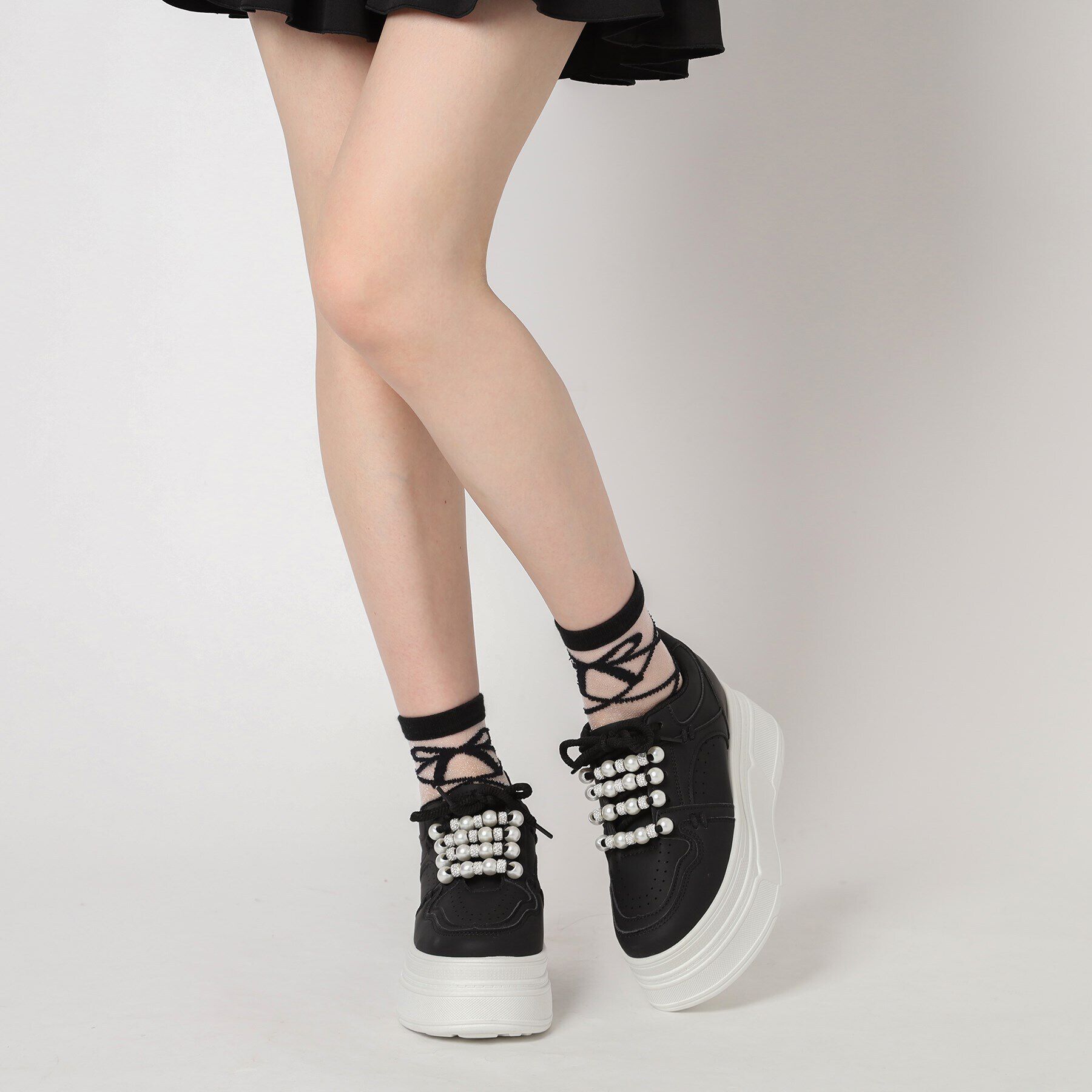 csT&P「厚底パール調付きスニーカー」|スニーカー|