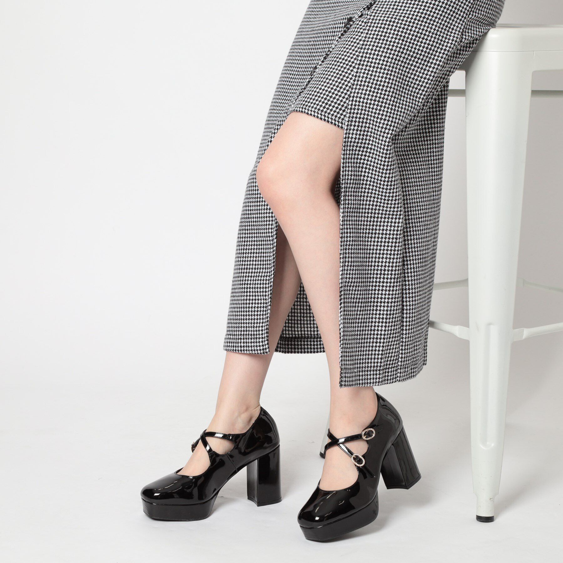 ESPERANZA「クロスダブルバックル厚底パンプス 結婚式二次会 パーティー 25SS」|パンプス|