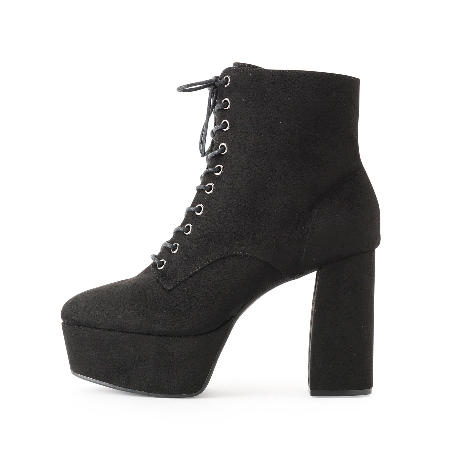 ESPERANZA「【ラク盛り／ショートブーツ】リピーター続出／脚長美脚　厚底レースアップブーツ」|ショートブーツ|