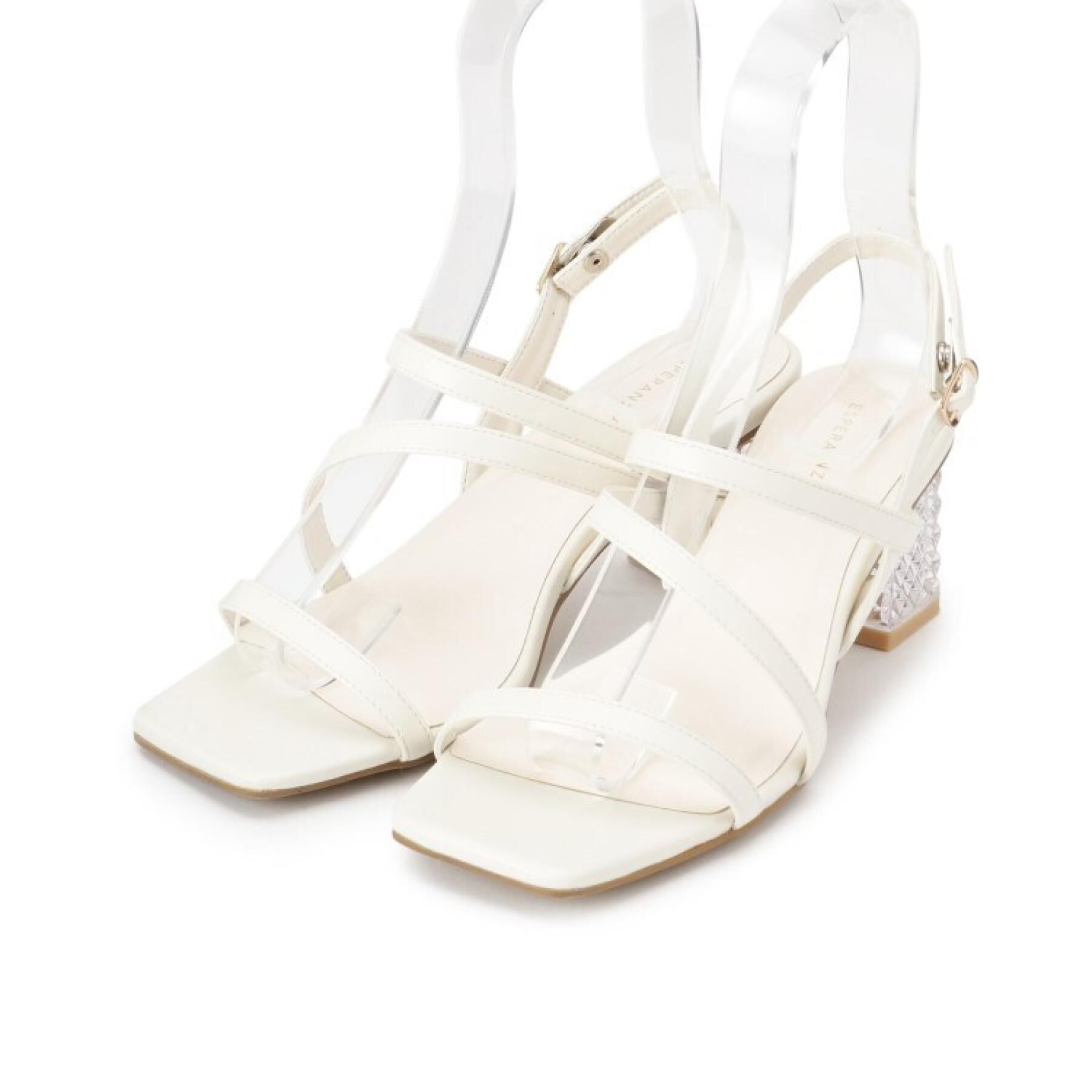 ESPERANZA「キルティングクリアヒールサンダル」|サンダル|