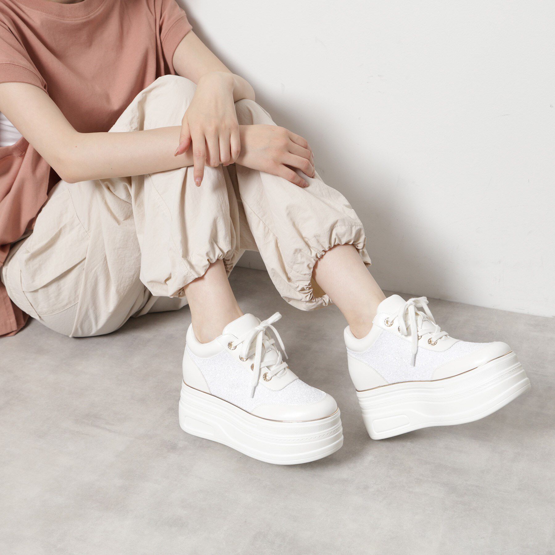 ESPERANZA「ゴールドライン厚底フラットスニーカー」|スニーカー|