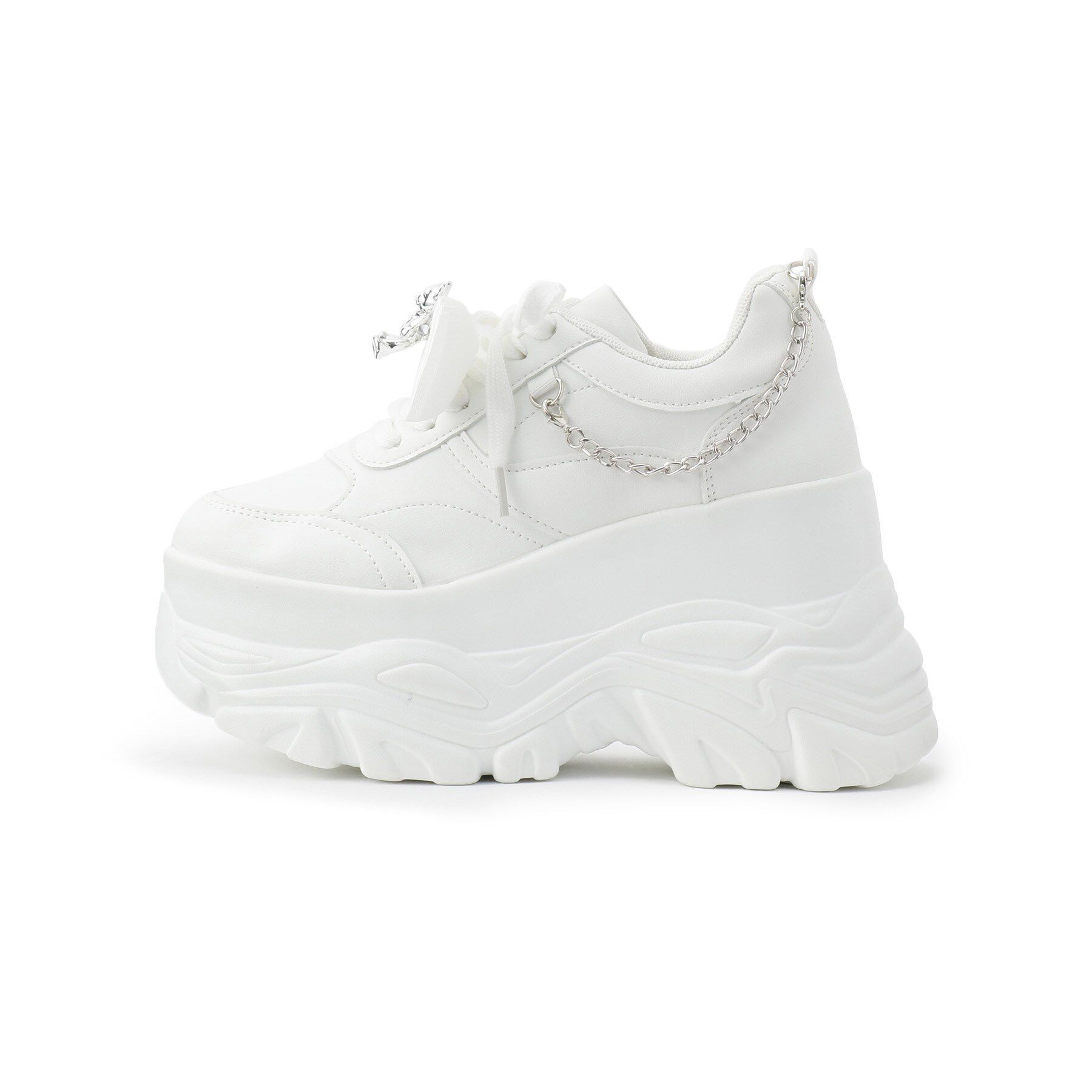 csT&P「クマ&times;チェ―ン付き厚底インヒールスニーカー」|スニーカー|