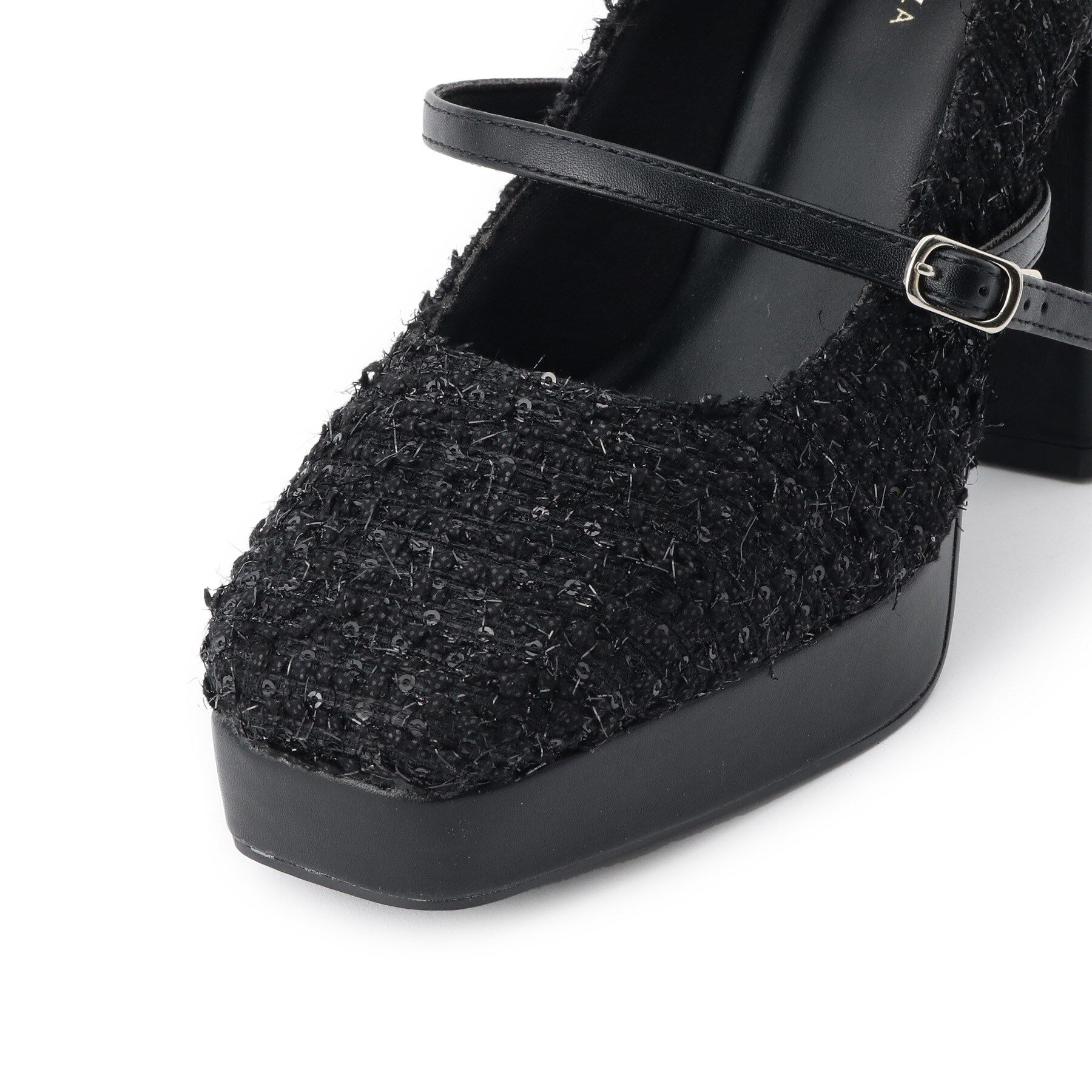 ESPERANZA「スクエアトゥダブルストラップ厚底パンプス」|パンプス|