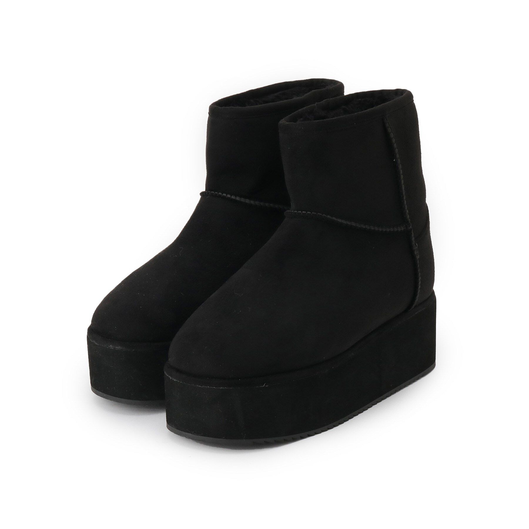 ESPERANZA「【EC先行販売】フェイクファー付き2WAYムートン調ブーツ」|ショートブーツ|