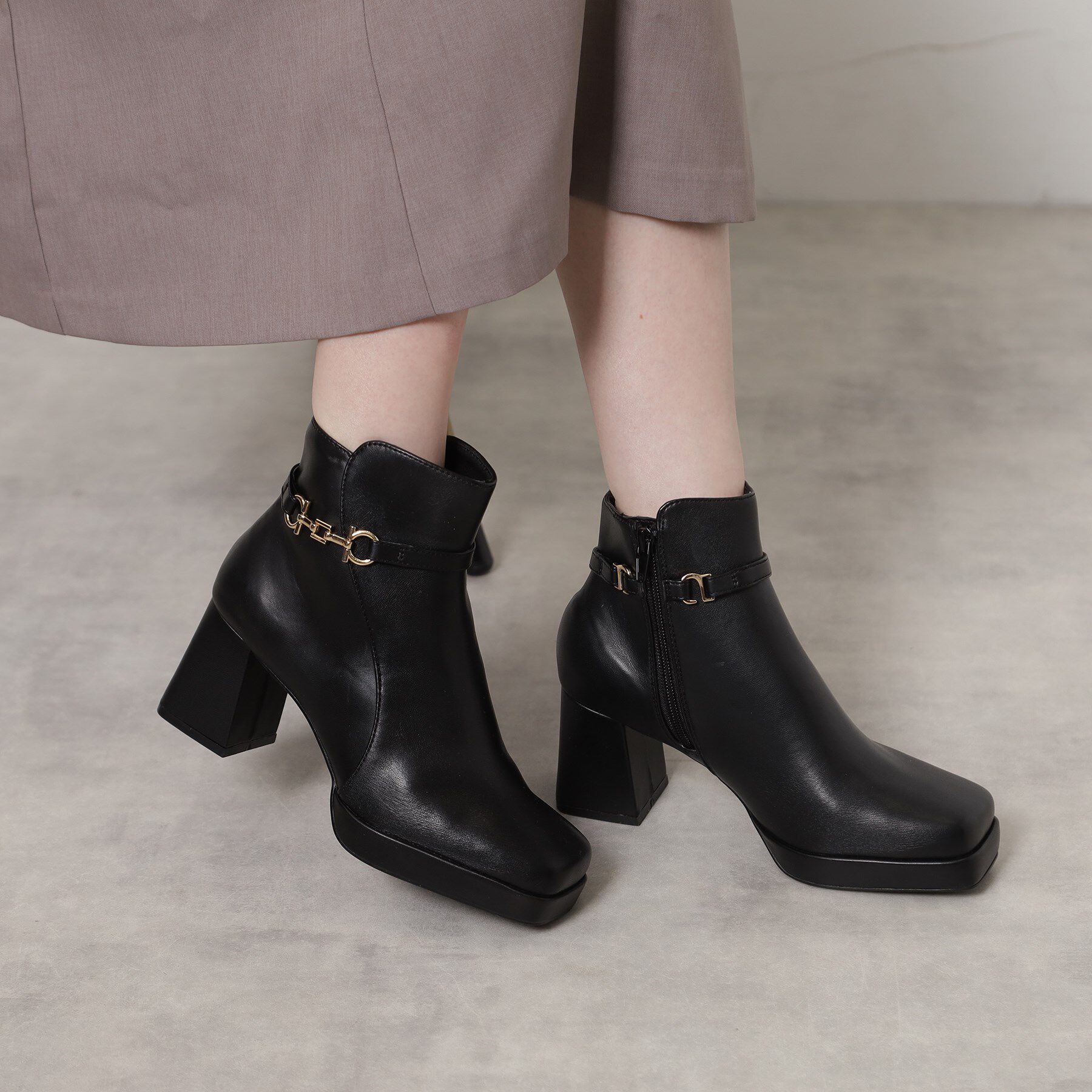 ESPERANZA「【レイン対応】サイドビット2WAYショートブーツ」|ショートブーツ|ブラック(019)