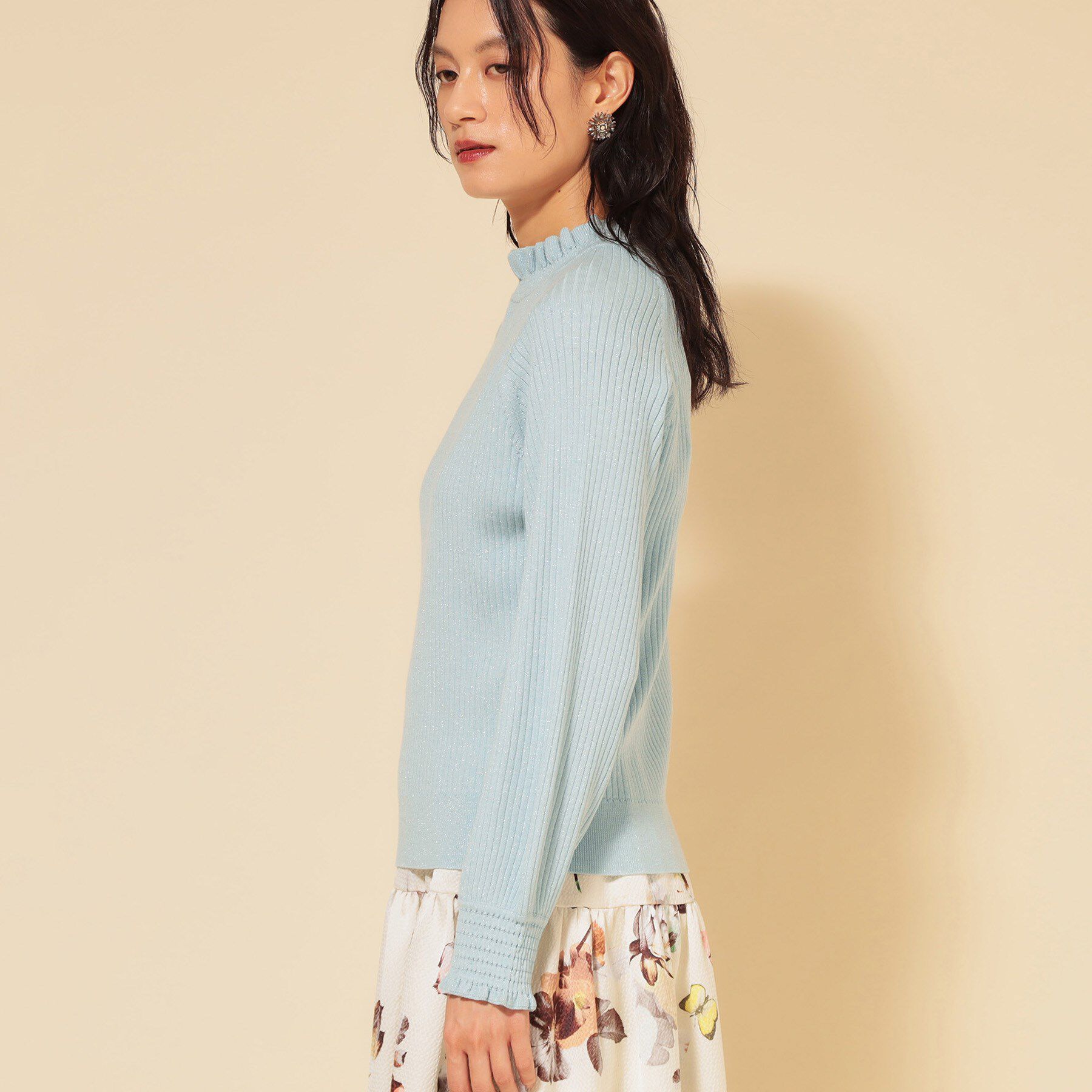 SunaUna「【COLLECTION LINE】フリルラメニット」|ニット・セーター|