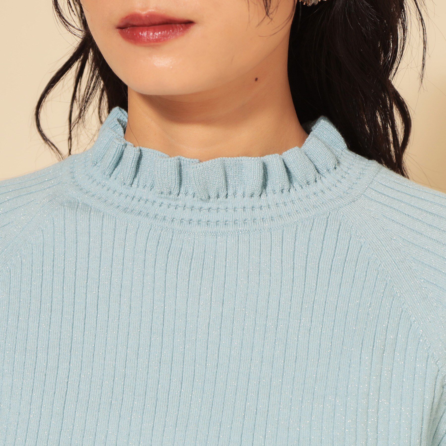 SunaUna「【COLLECTION LINE】フリルラメニット」|ニット・セーター|