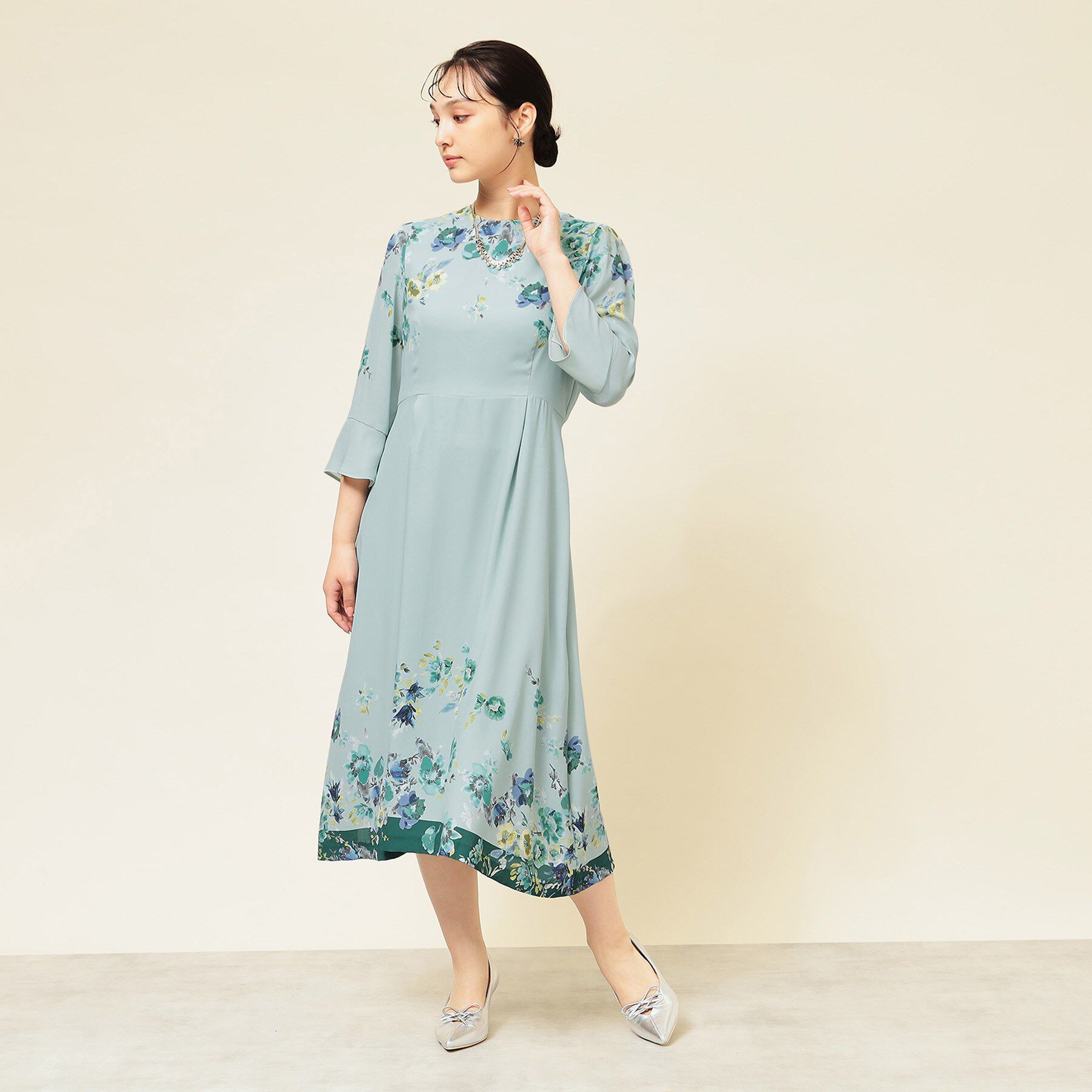 SunaUna「【co creation and yours／SS～L】花柄パネルワンピース」|ワンピース|