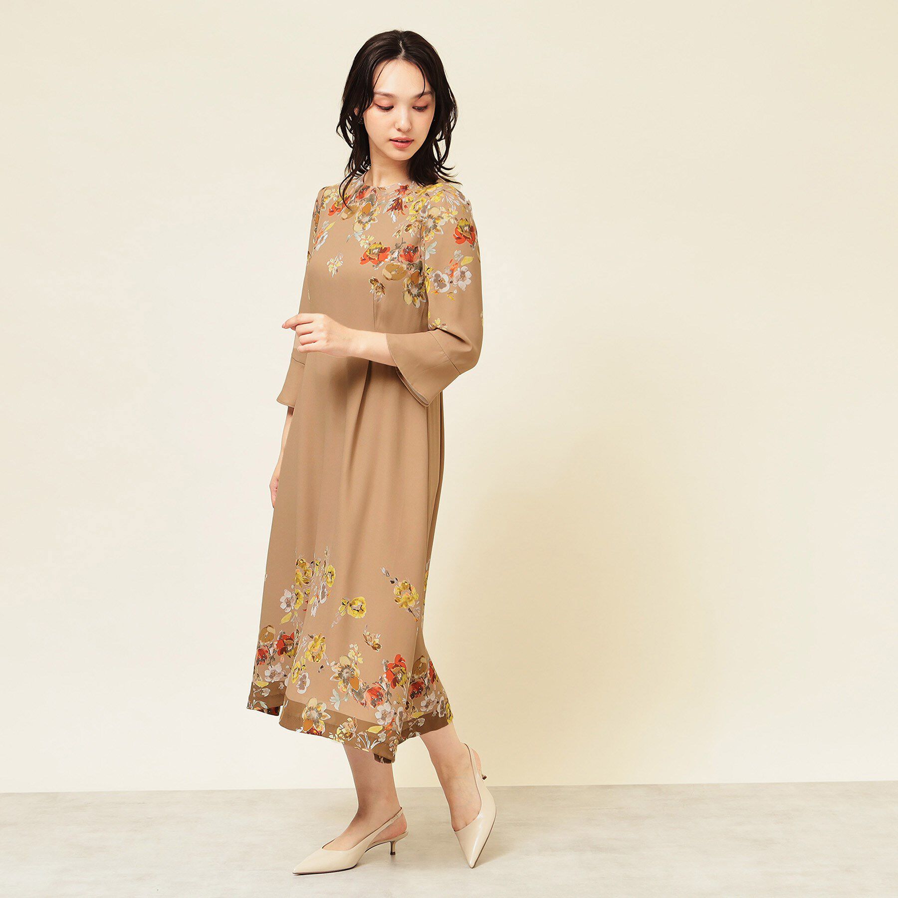 SunaUna「【co creation and yours／SS～L】花柄パネルワンピース」|ワンピース|