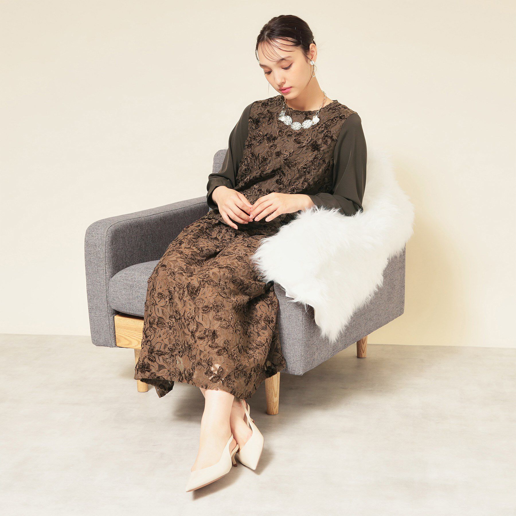 SunaUna「【モールレース／セットアップ可】ふんわりタックスカート」|スカート|