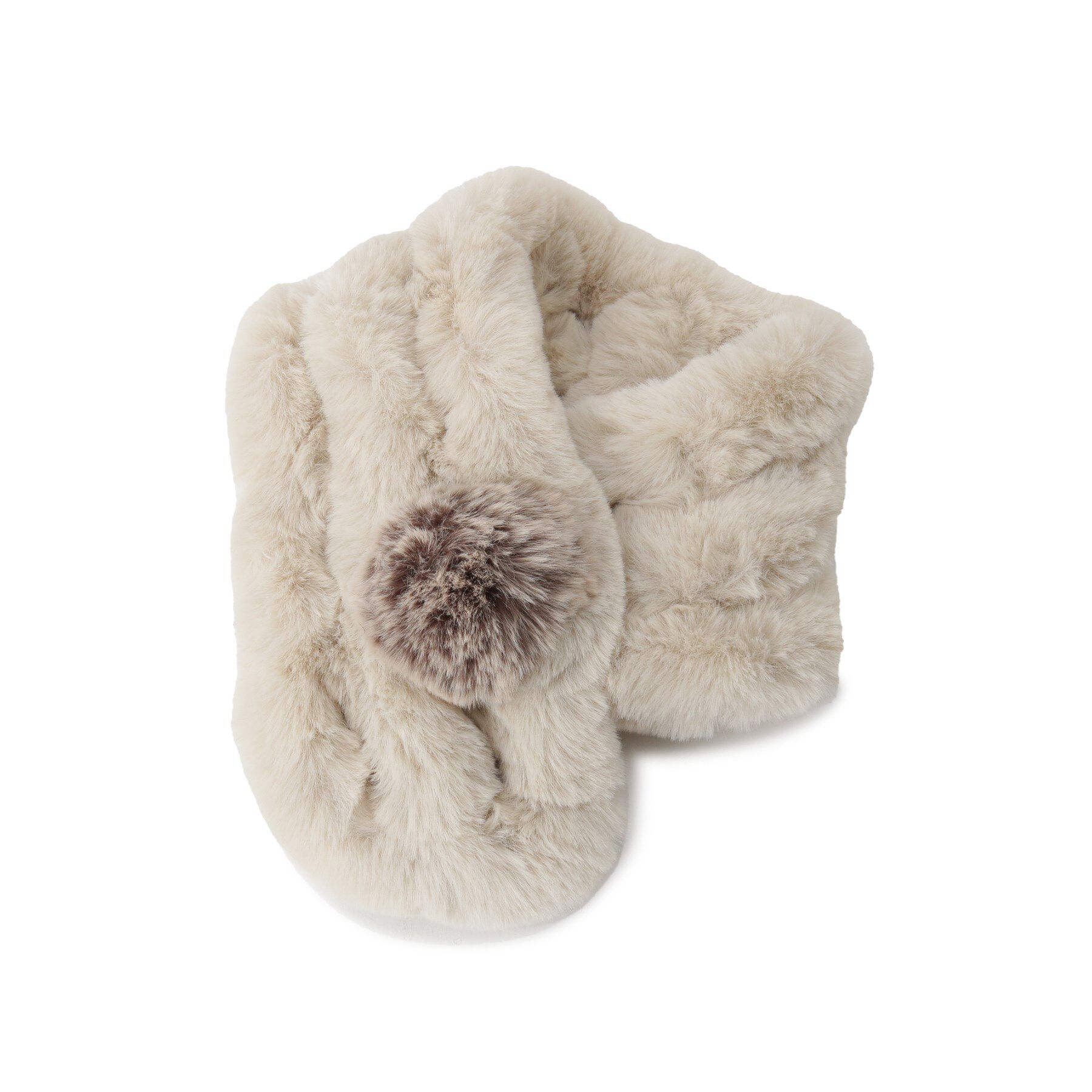 SunaUna「【顔周り華やか！ ファーティペット】」|ストール|ライトベージュ(05