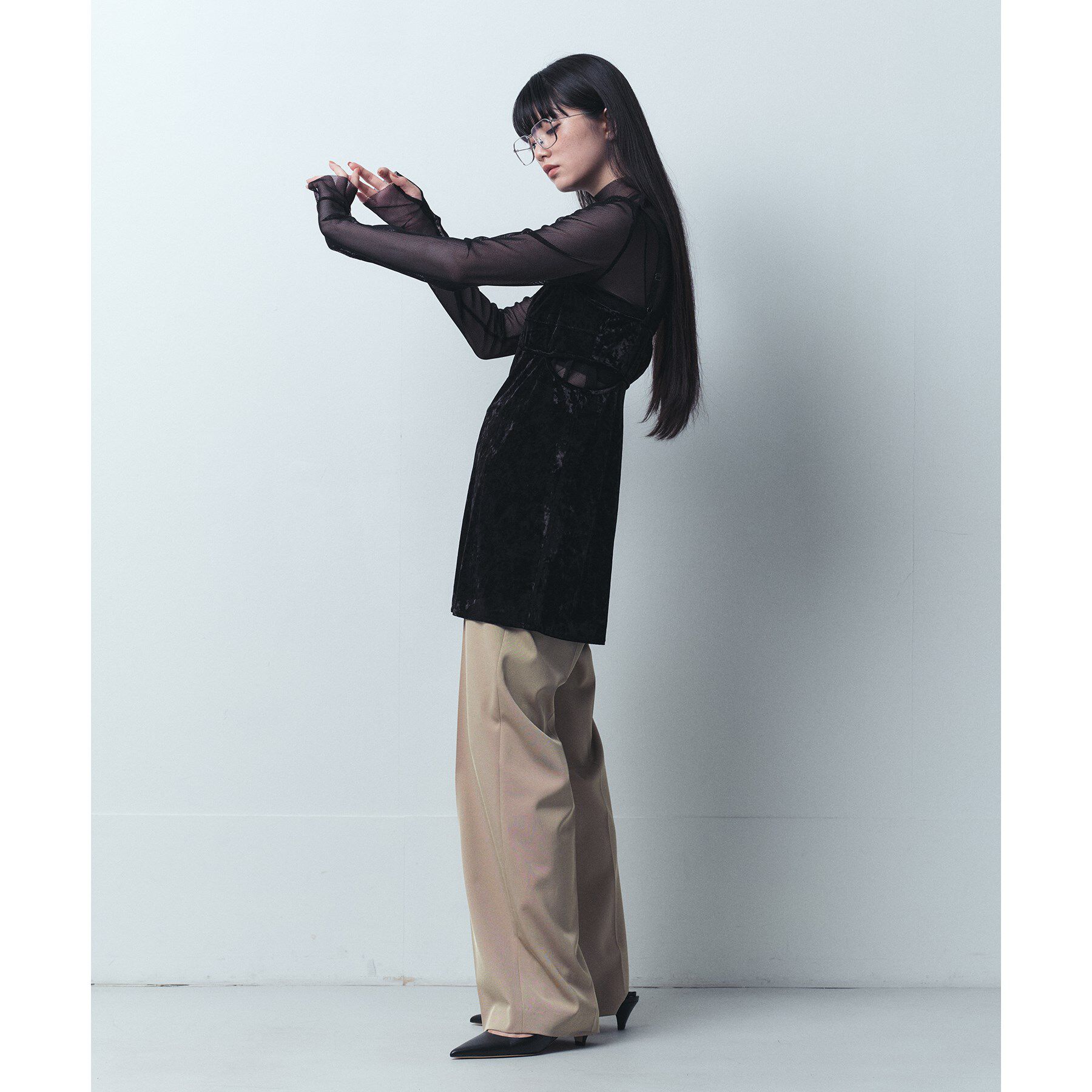 CODE A「cut out velour camisole」|キャミソール|