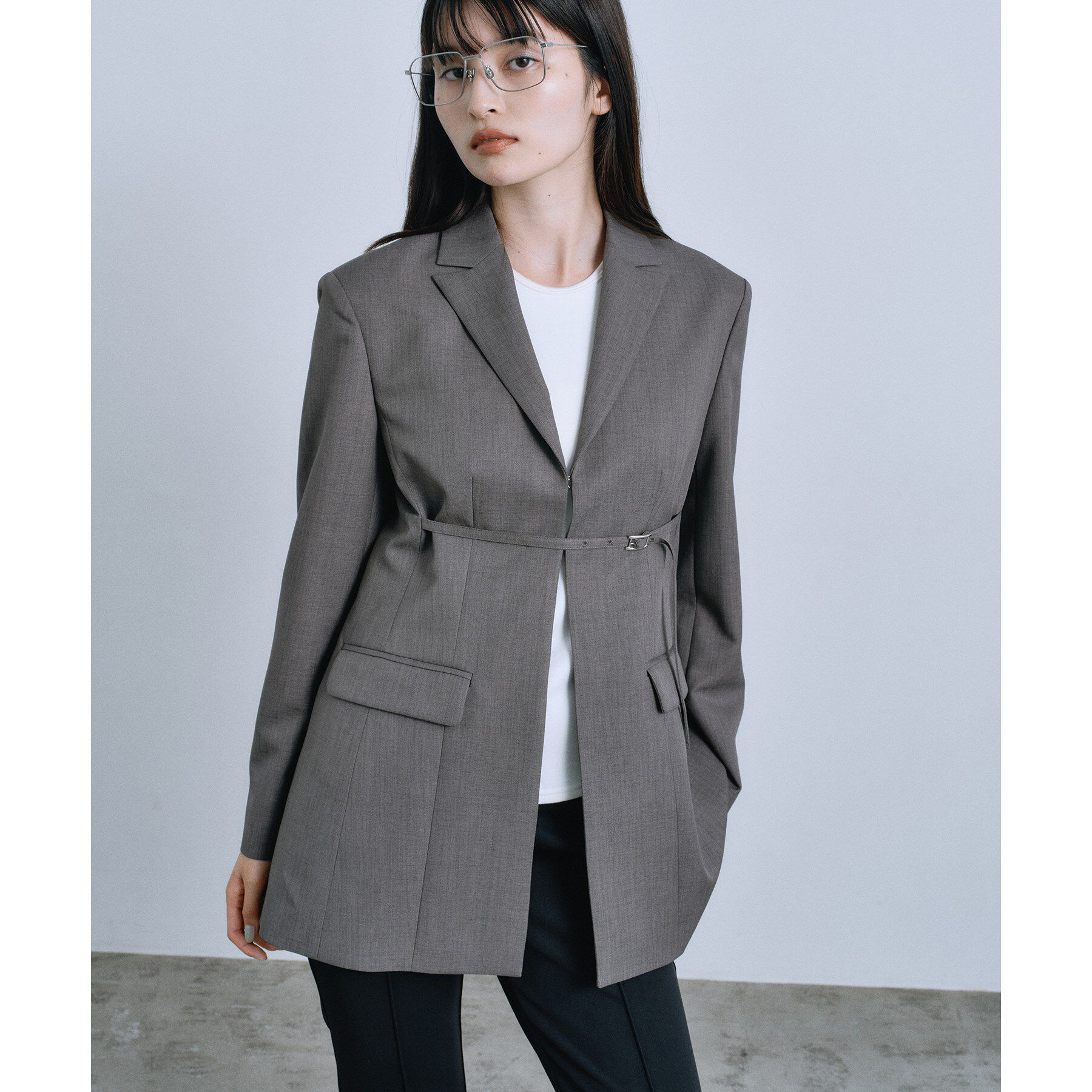 CODE A「belted chic jacket」|テーラードジャケット|モカブラウン(042