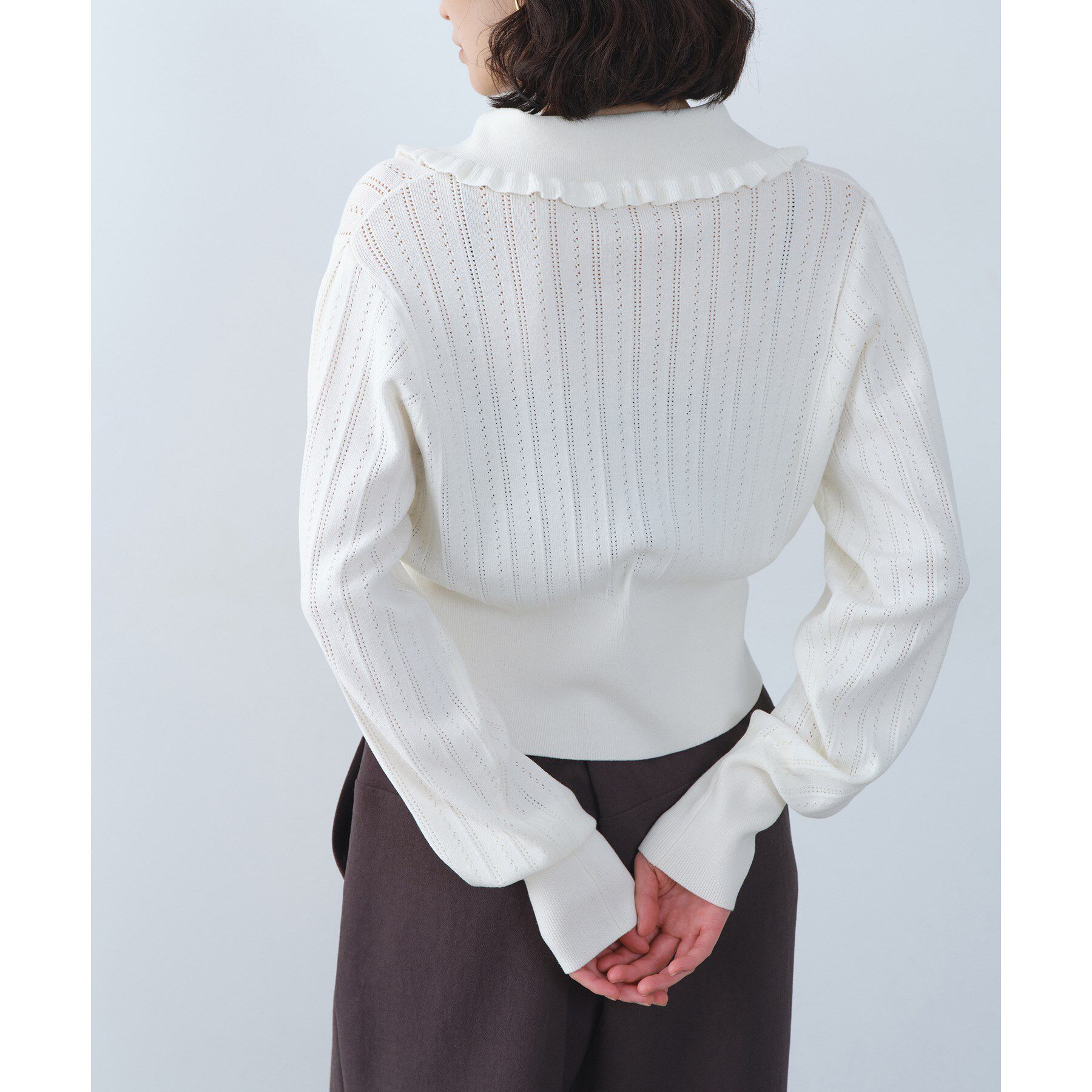 CODE A「sleek collar knit」|カーディガン|