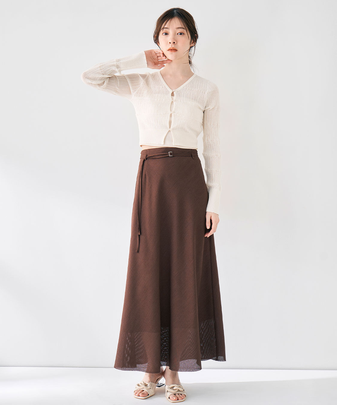 COCO DEAL「リネンライクツィードバイアススカート」|スカート|