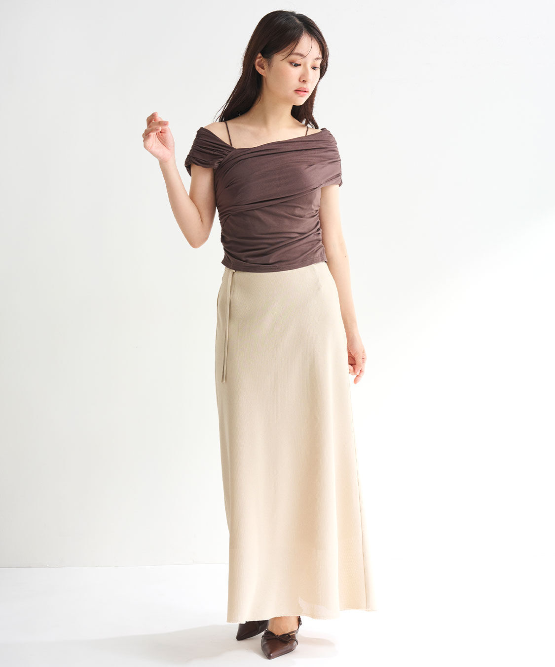 COCO DEAL「リネンライクツィードバイアススカート」|スカート|