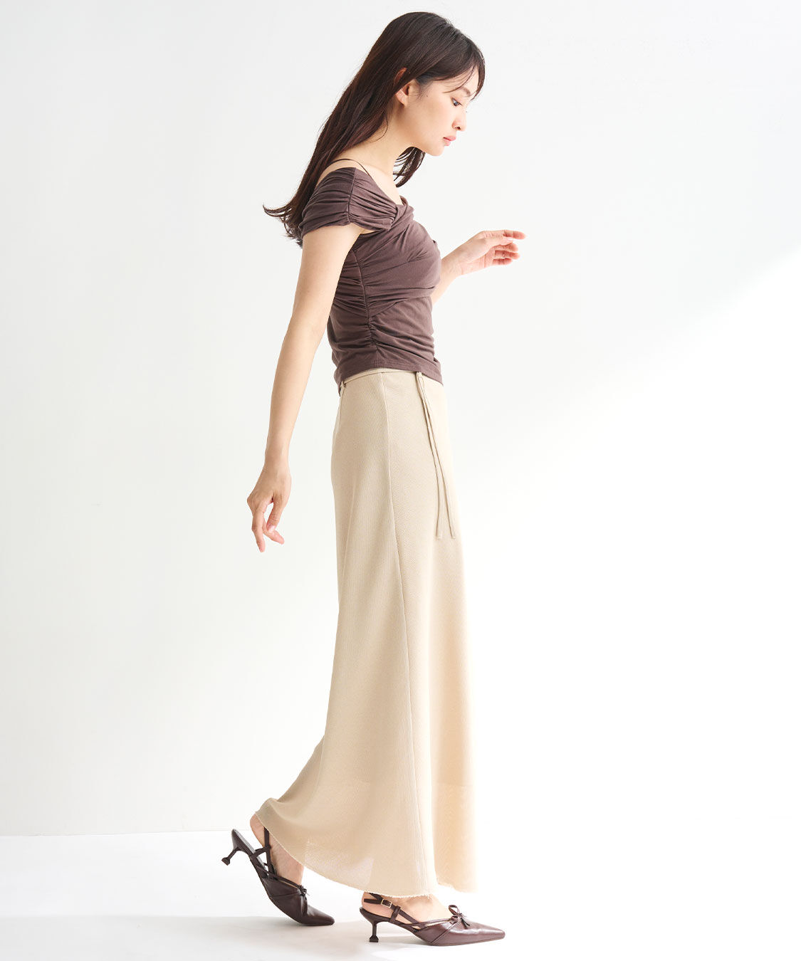 COCO DEAL「リネンライクツィードバイアススカート」|スカート|