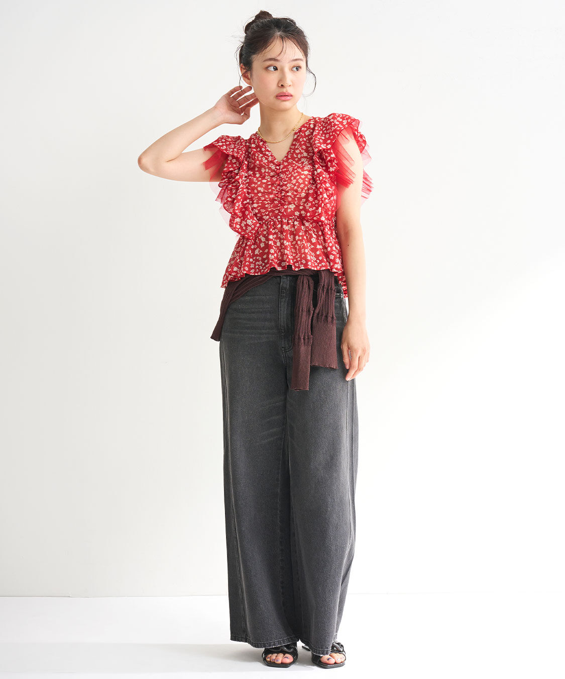 COCO DEAL「ツイストシームバギーデニムパンツ」|デニム|